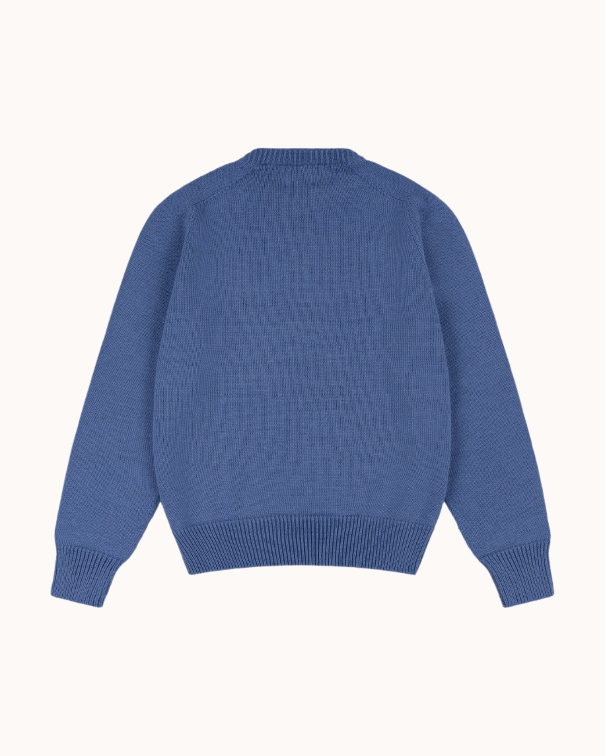 Cotton Crew Neck Sweater - French Blue