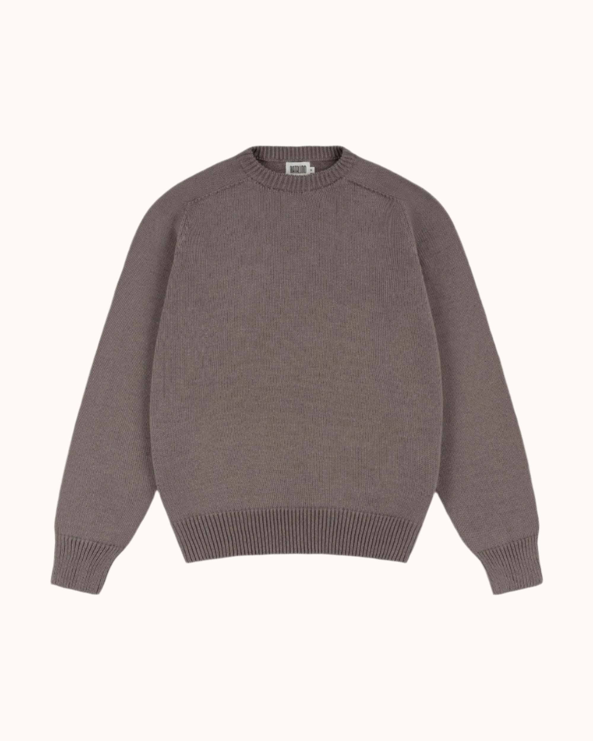 Cotton Crew Neck Sweater - Granite