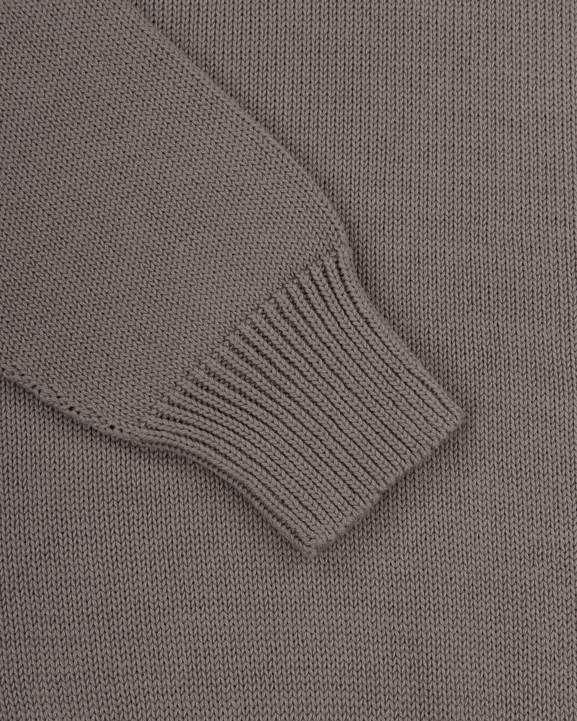 Cotton Crew Neck Sweater - Granite