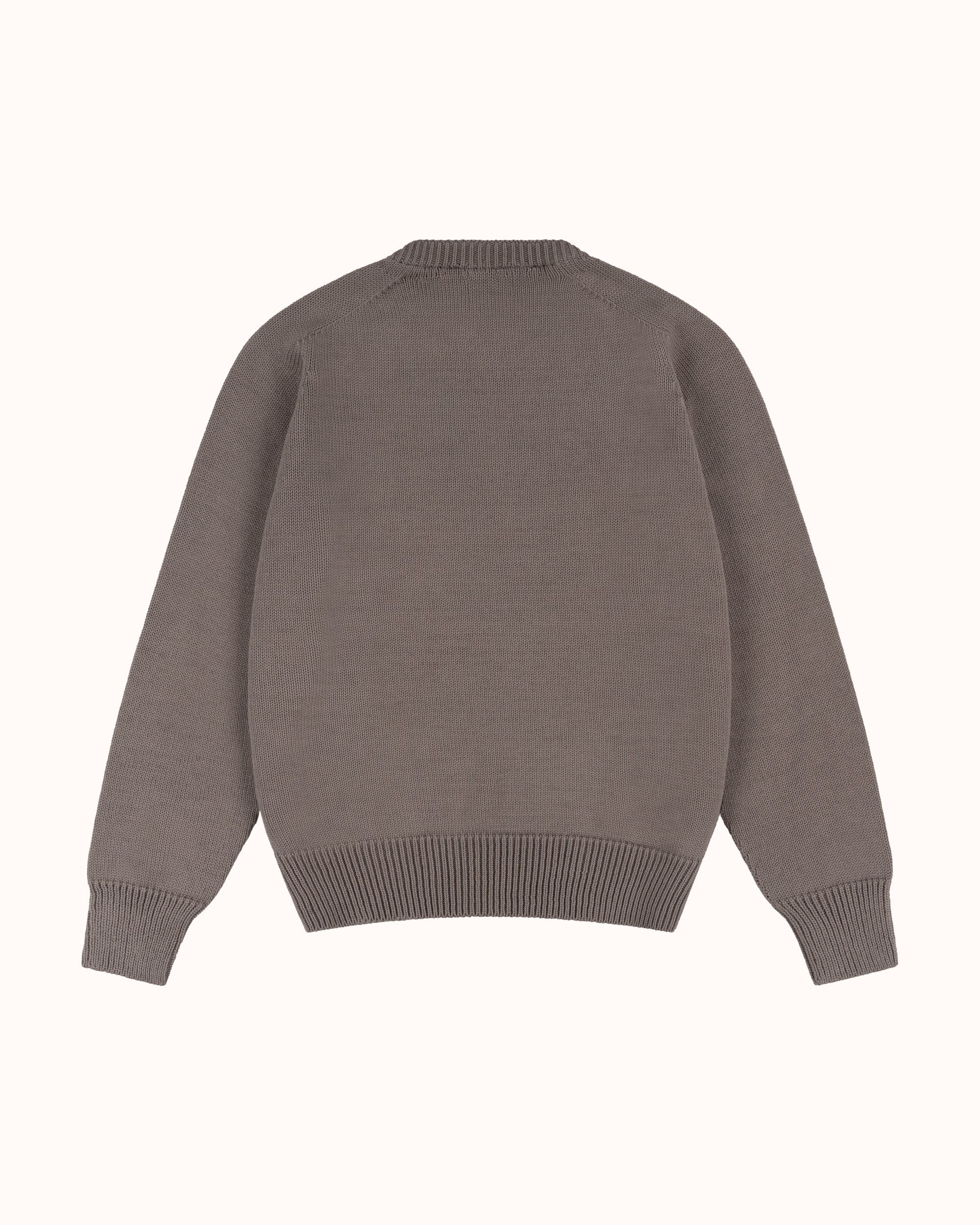Cotton Crew Neck Sweater - Granite