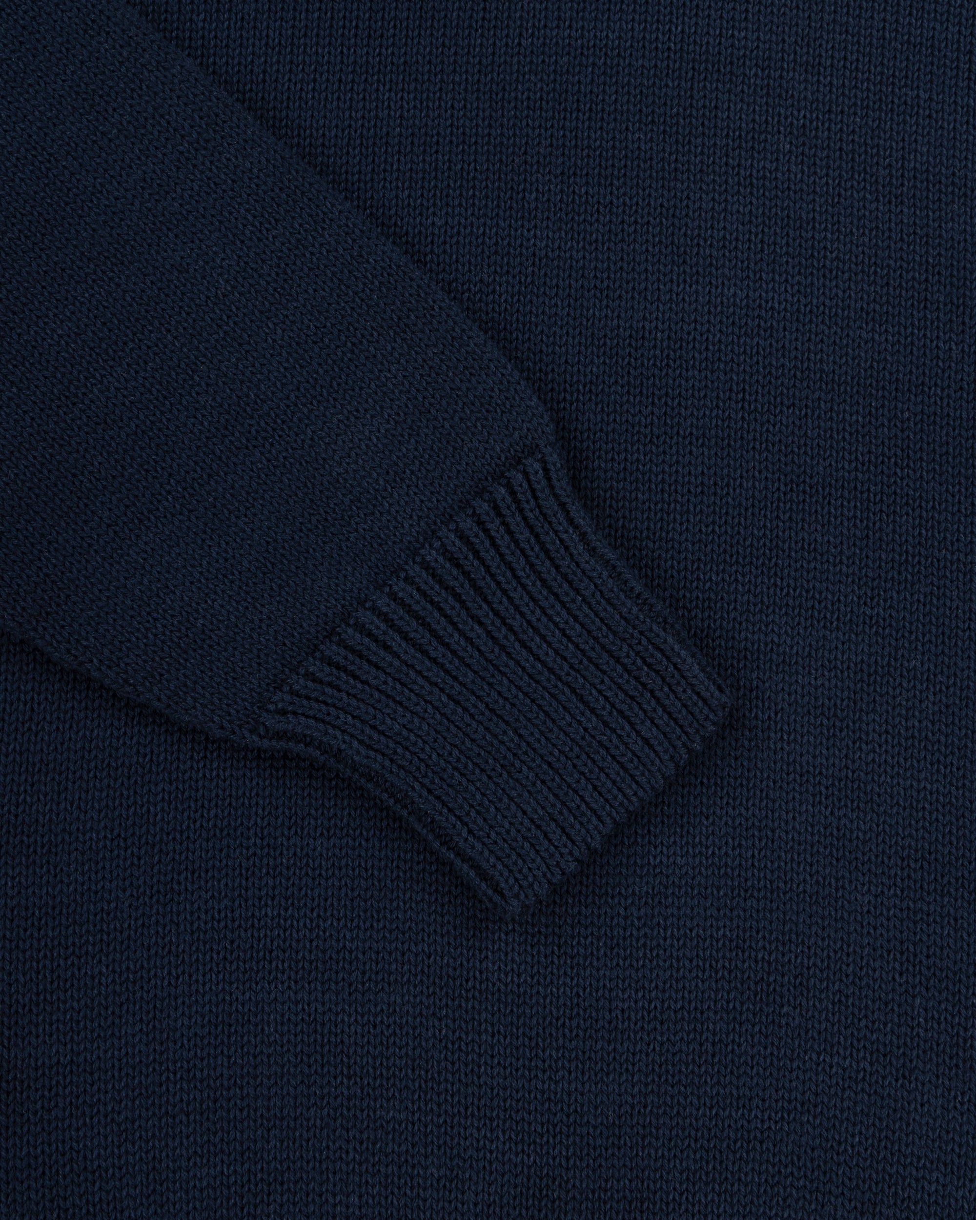 Cotton Crew Neck Sweater - Navy