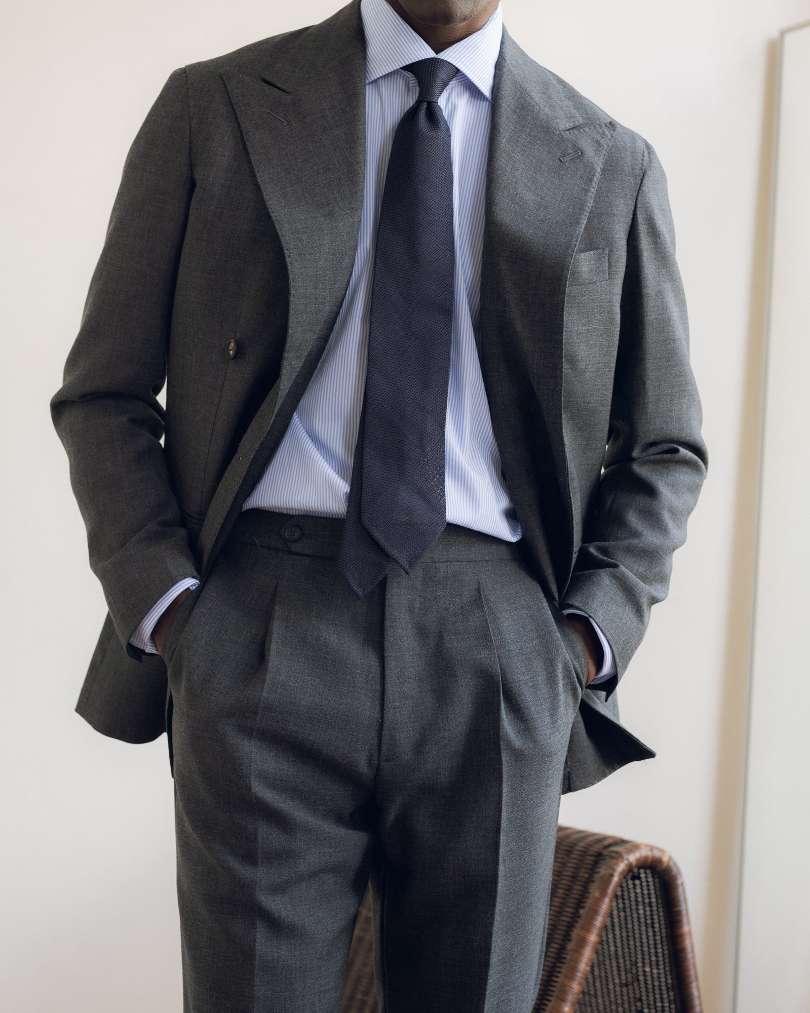 Shibumi Firenze - Grenadine / Garza Fina Tie - Midnight