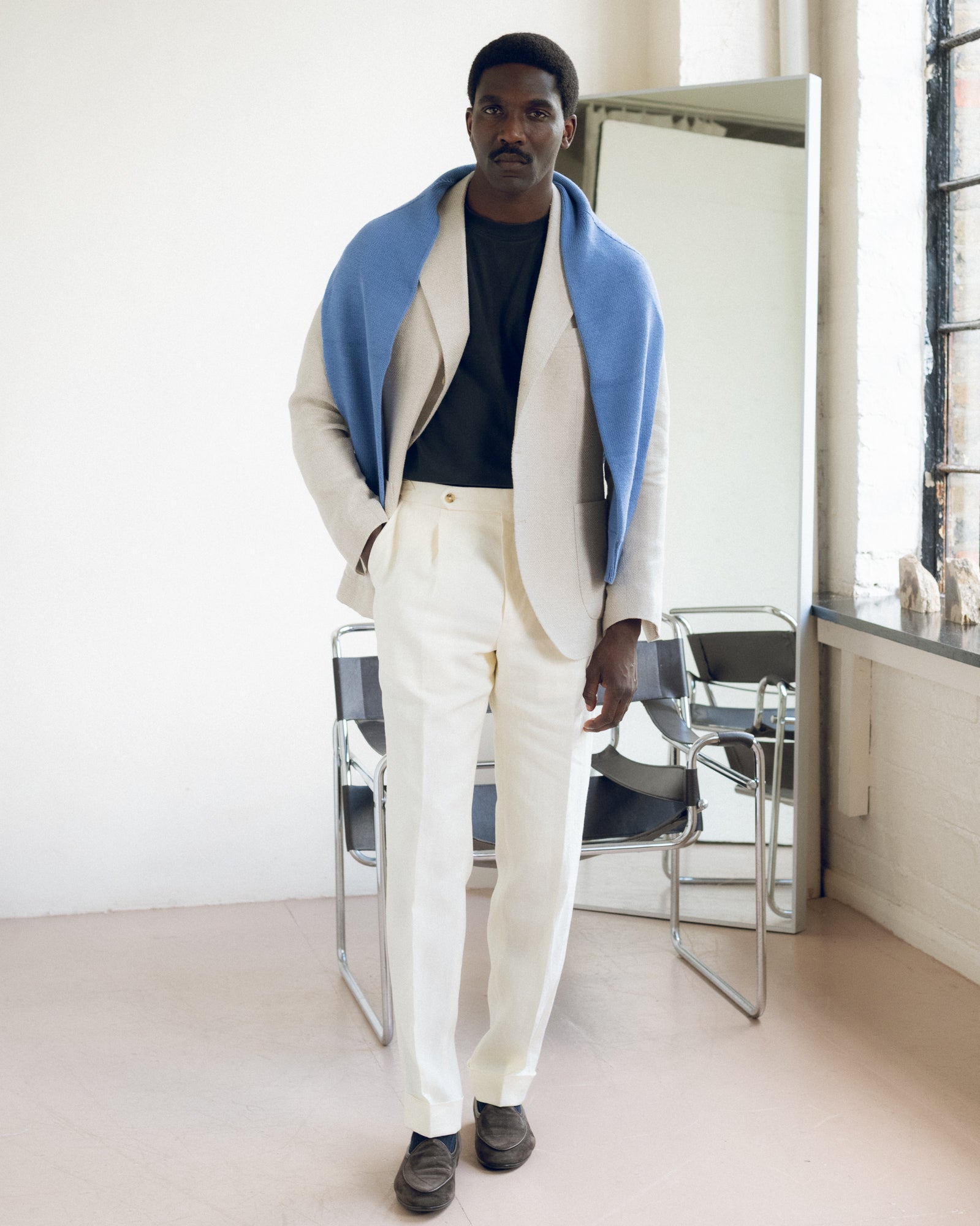 Sport Jacket - Sand Hopsack Linen Silk