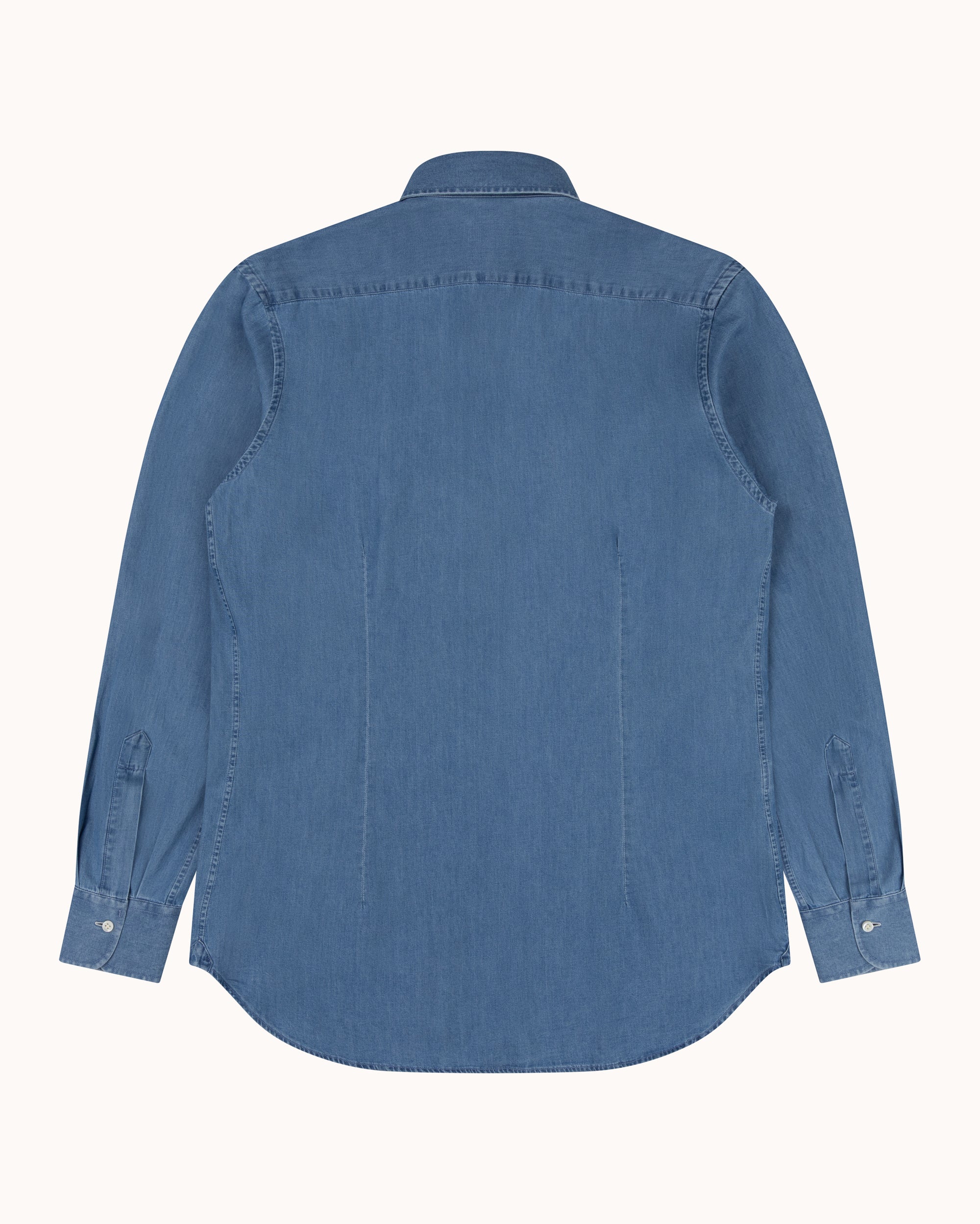 Spread Collar Shirt - Wash Denim