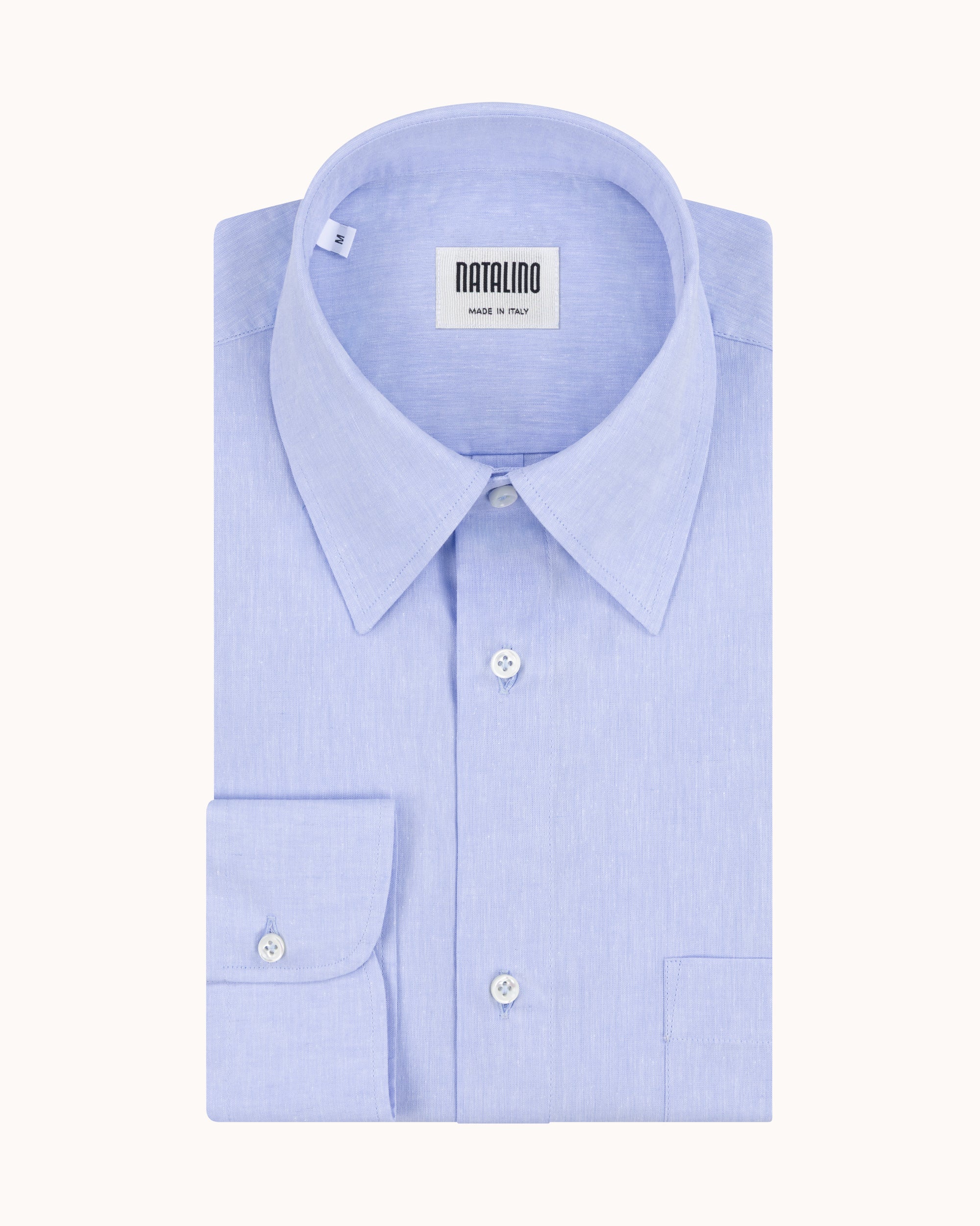 Off-Duty Shirt - Light Blue Cotton Linen