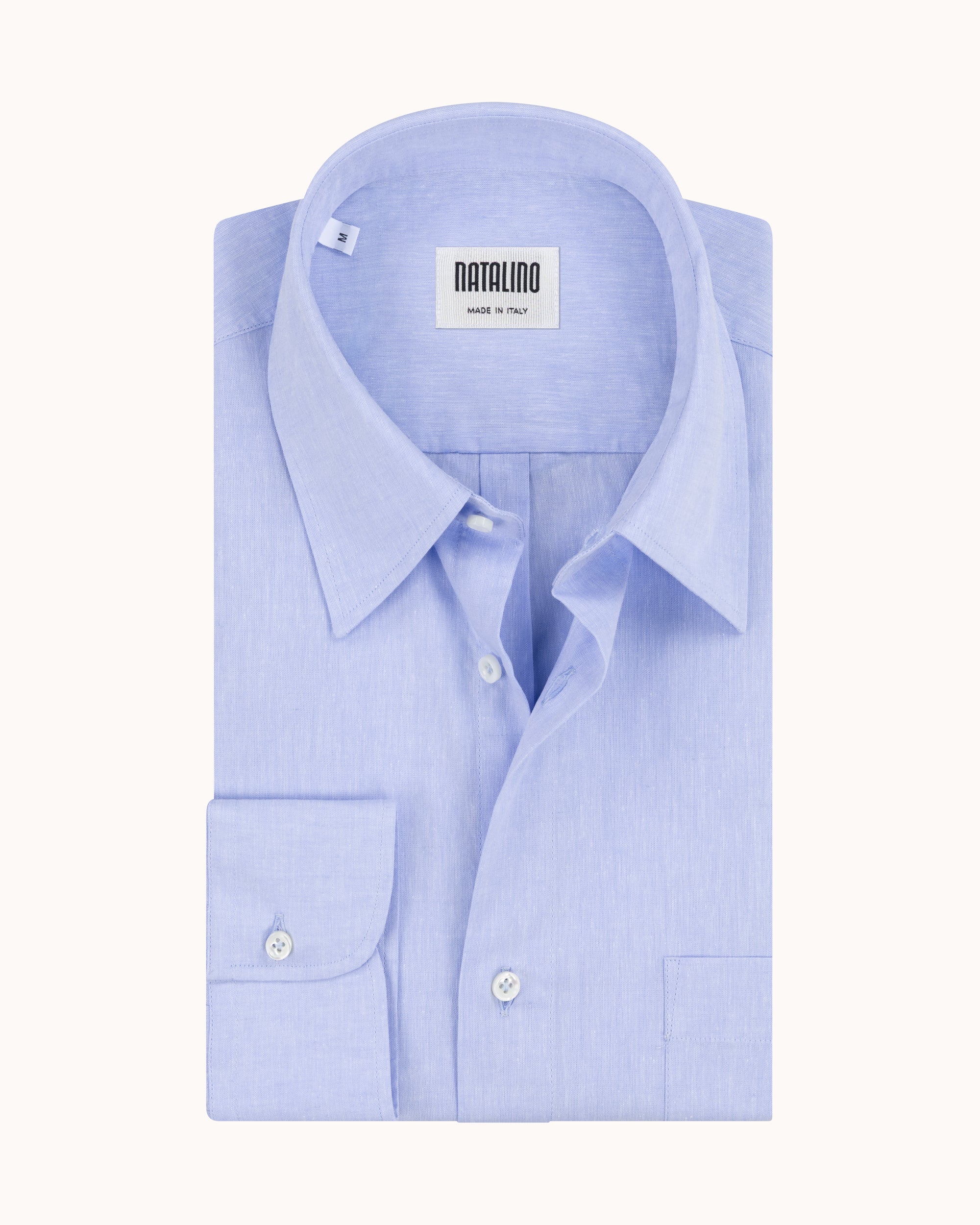 Off-Duty Shirt - Light Blue Cotton Linen
