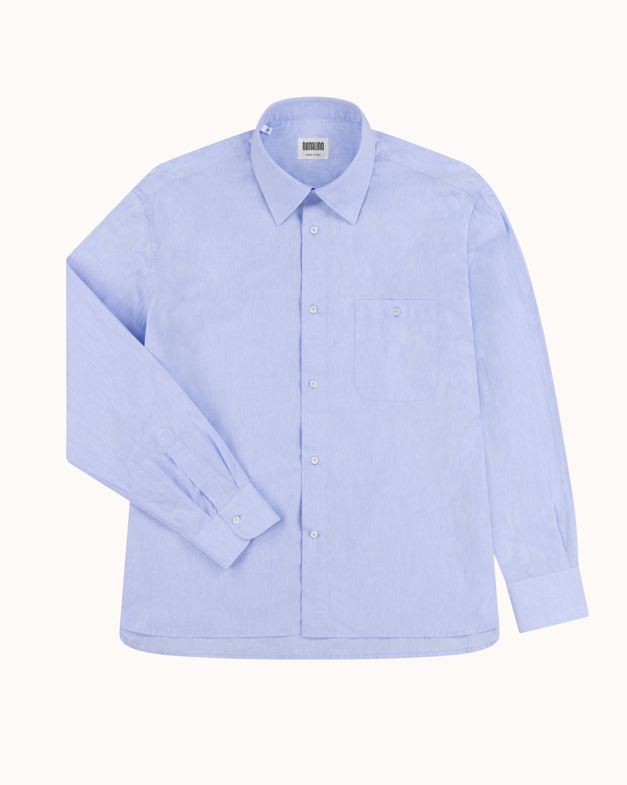 Off-Duty Shirt - Light Blue Cotton Linen