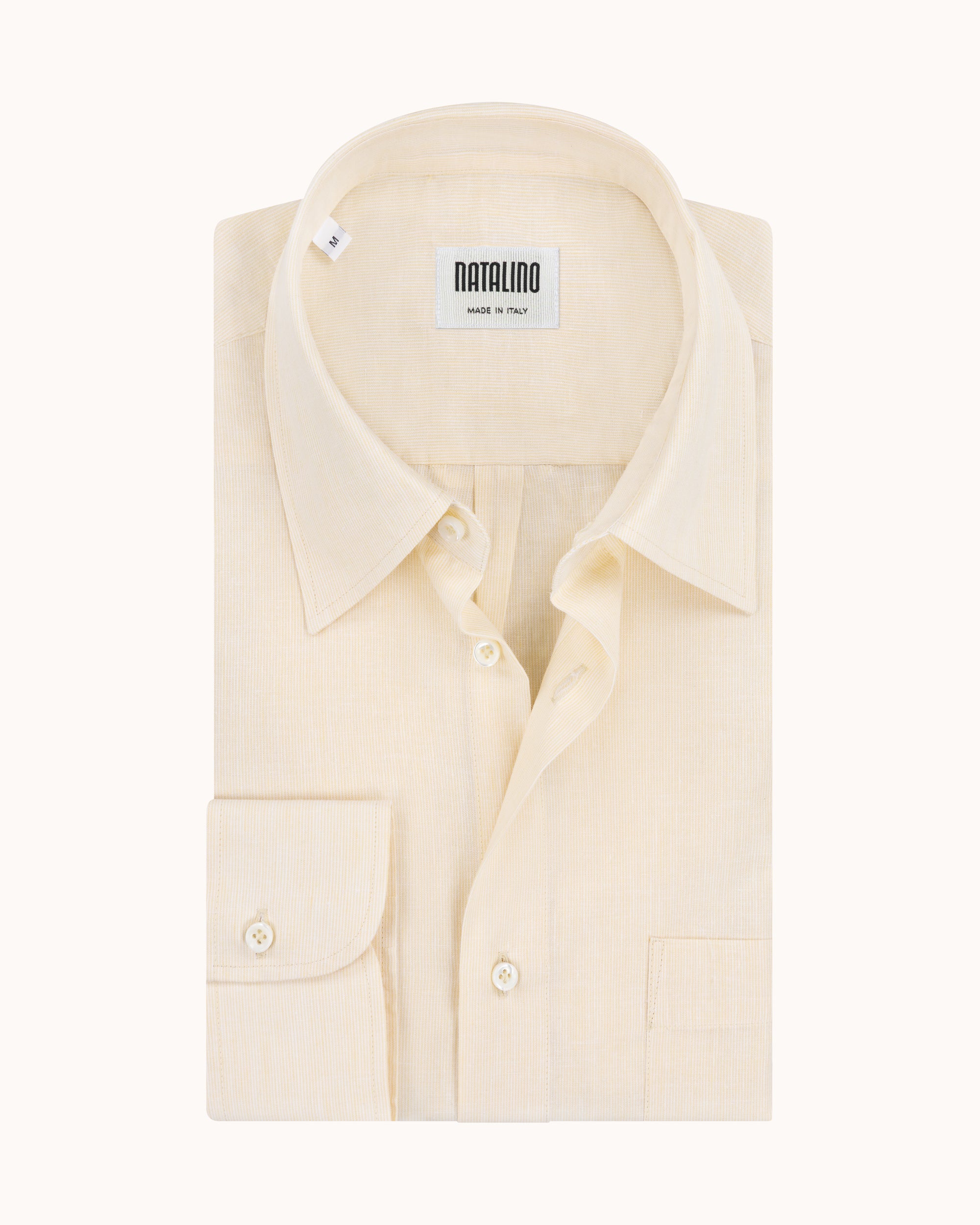 Off-Duty Shirt - Yellow Stripe Cotton Linen