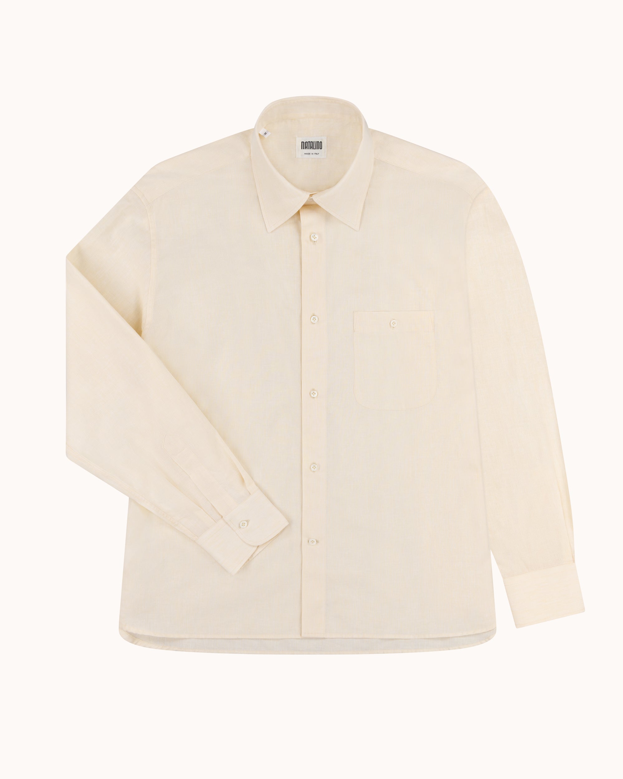 Off-Duty Shirt - Yellow Stripe Cotton Linen