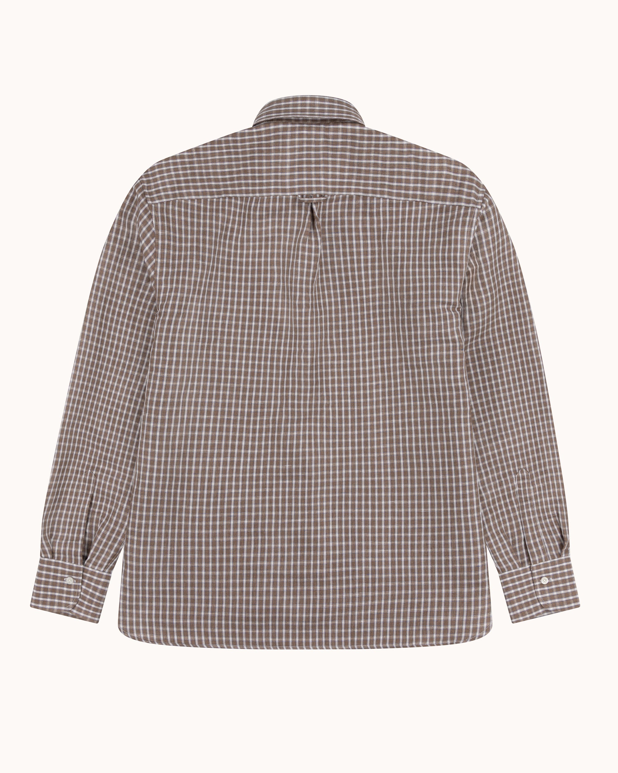 Off-Duty Shirt - Brown Check Linen Cotton