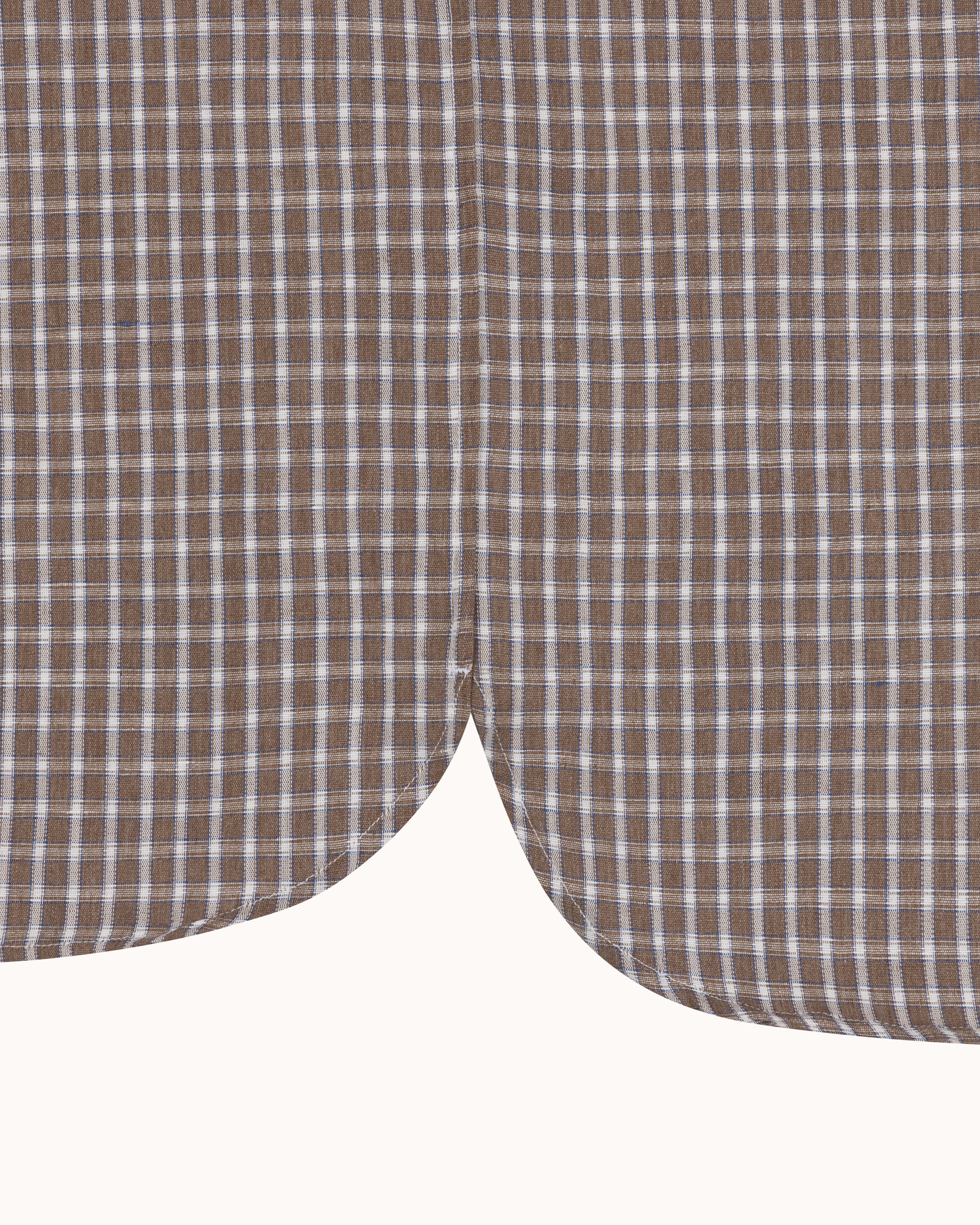 Off-Duty Shirt - Brown Check Linen Cotton