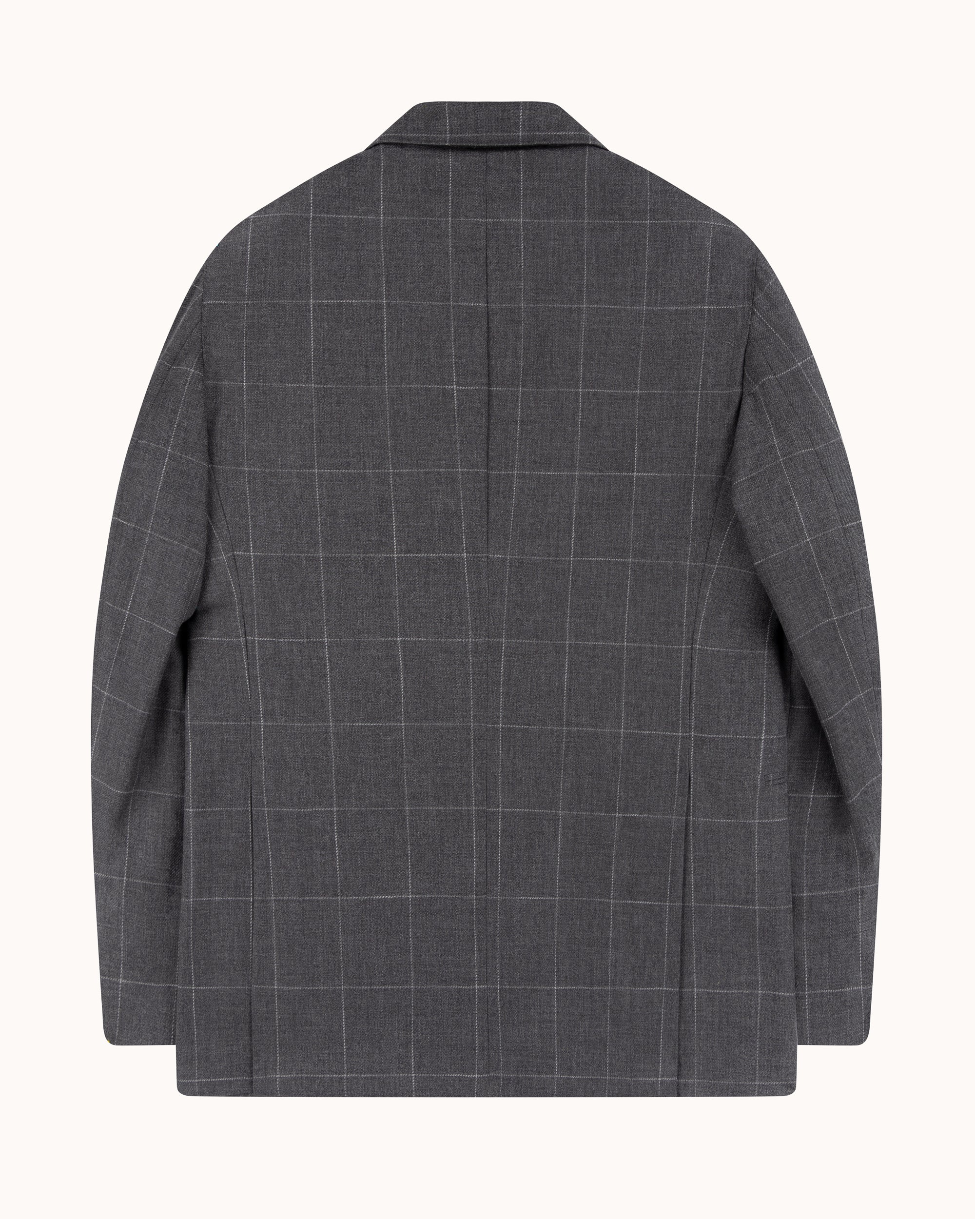 Sport Jacket - Grey Windowpane Cotton Wool