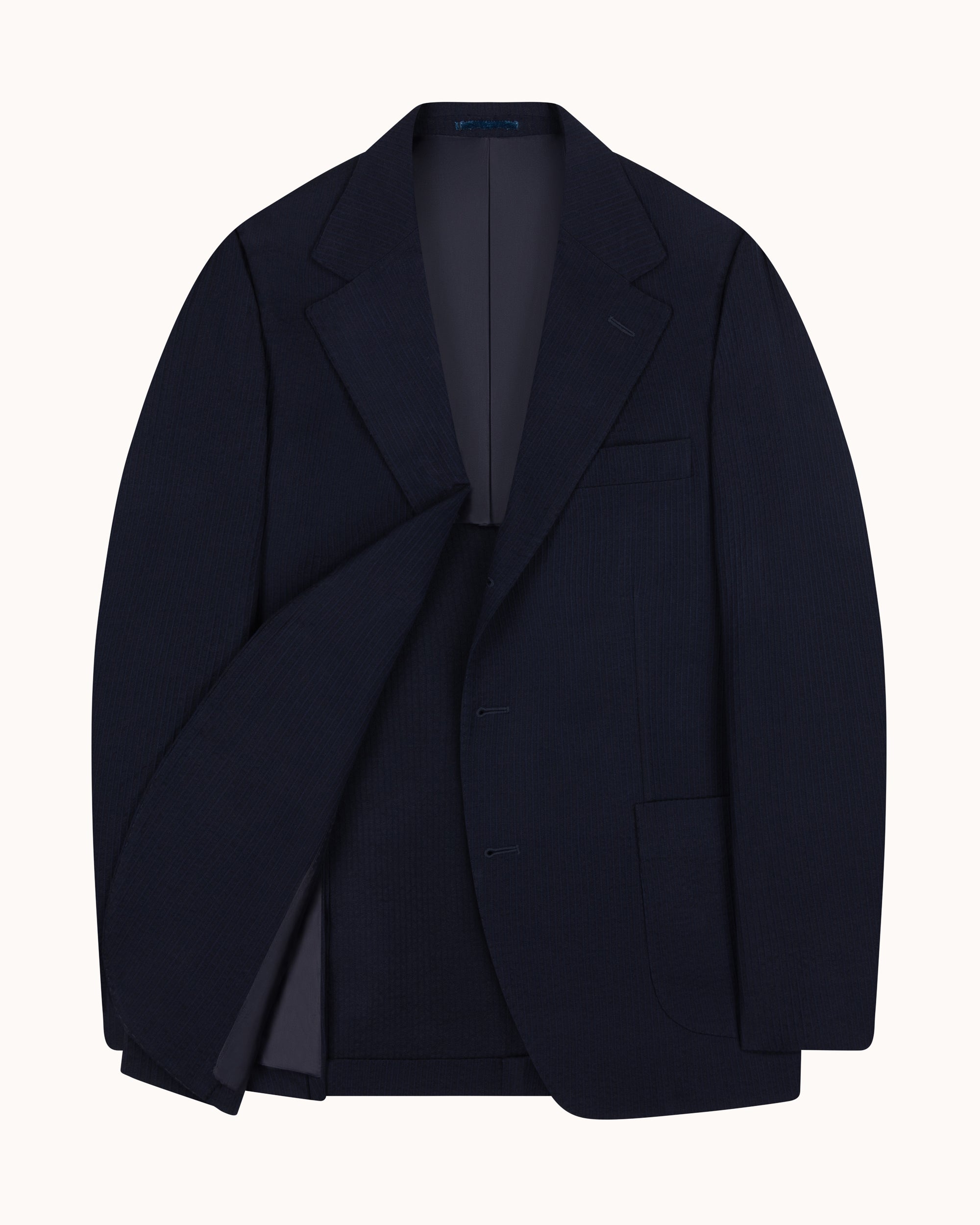 Sport Jacket - Navy Seersucker Wool