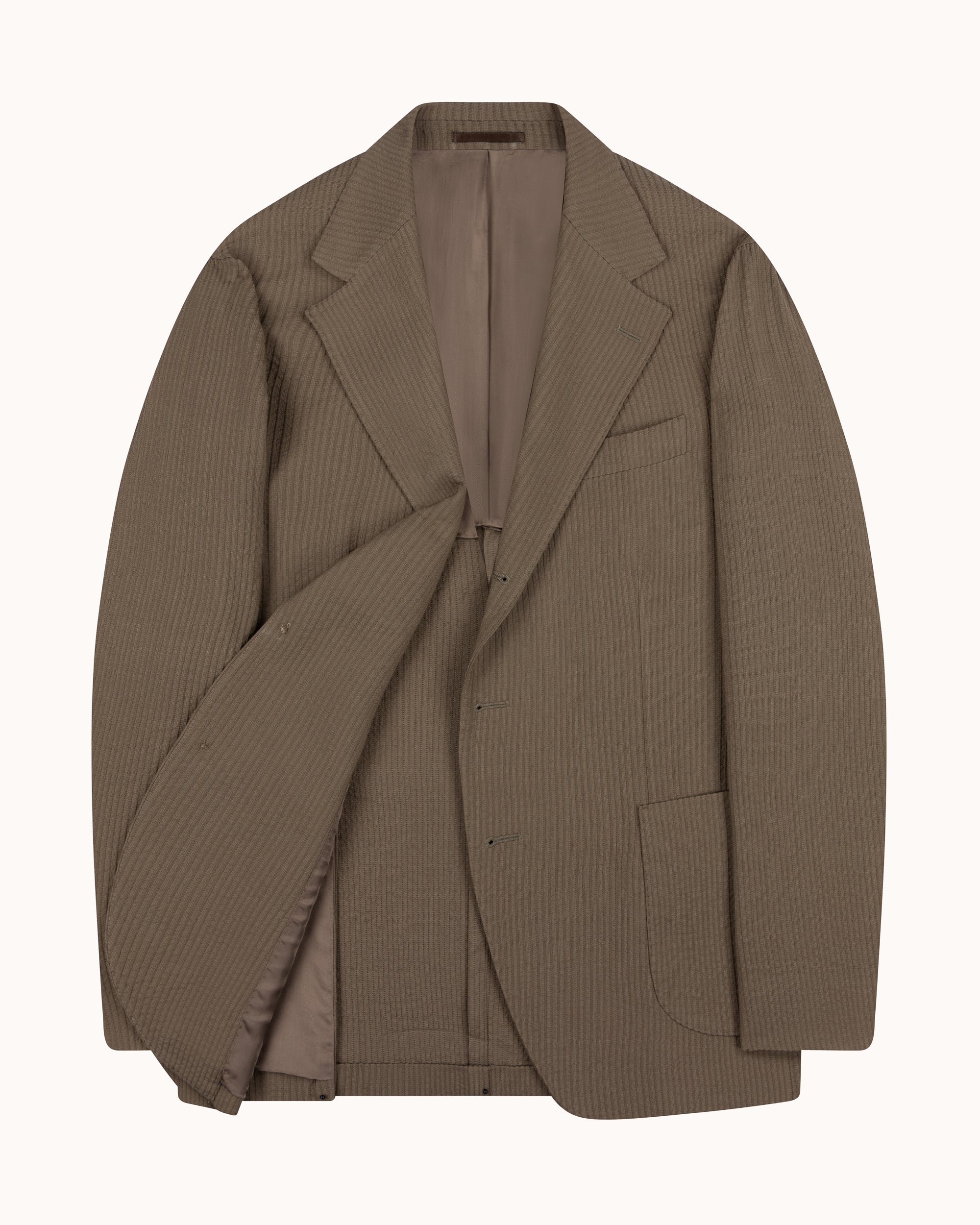 Sport Jacket - Mushroom Seersucker Wool