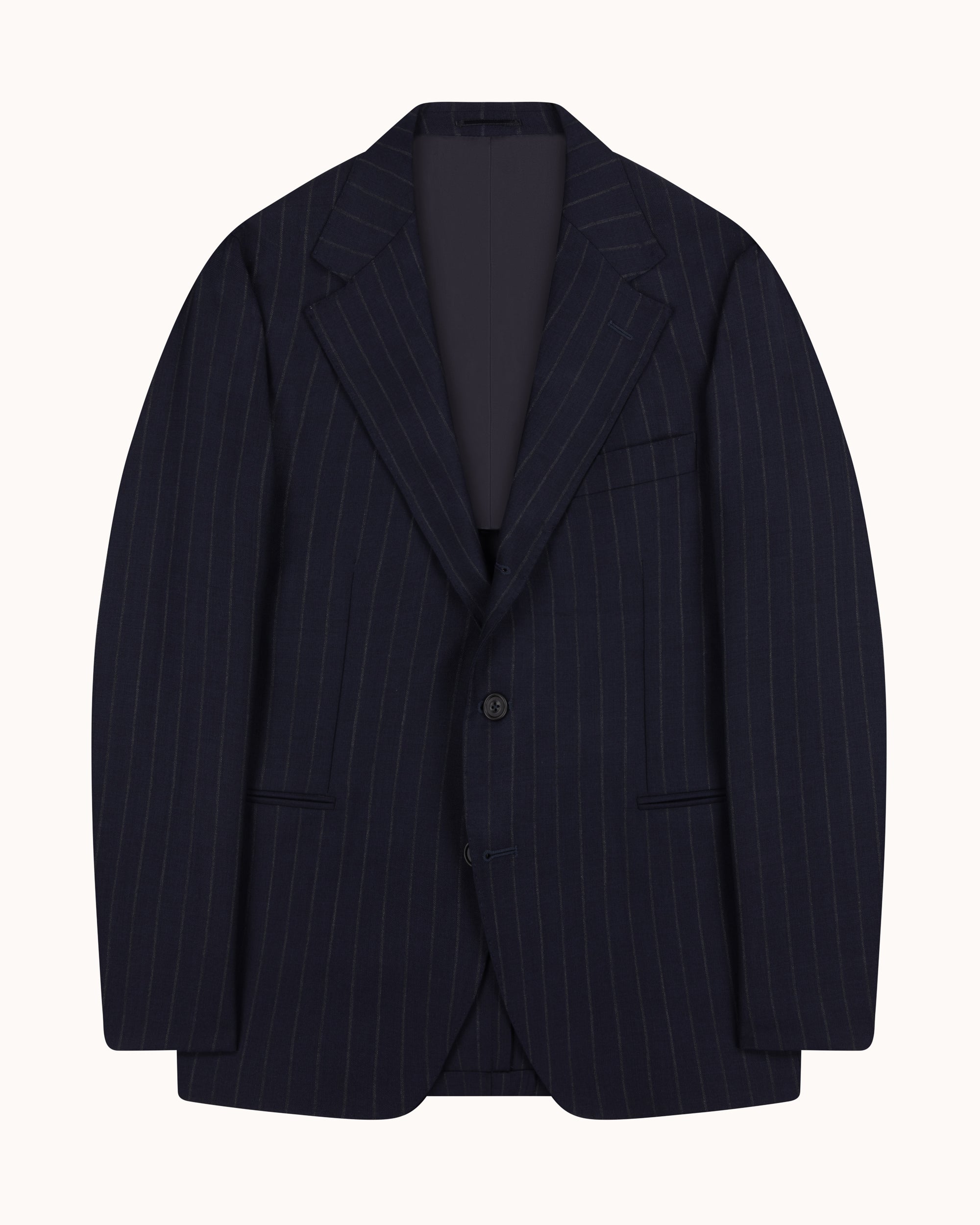 Sport Jacket - Navy Chalk Stripe Tropical Wool