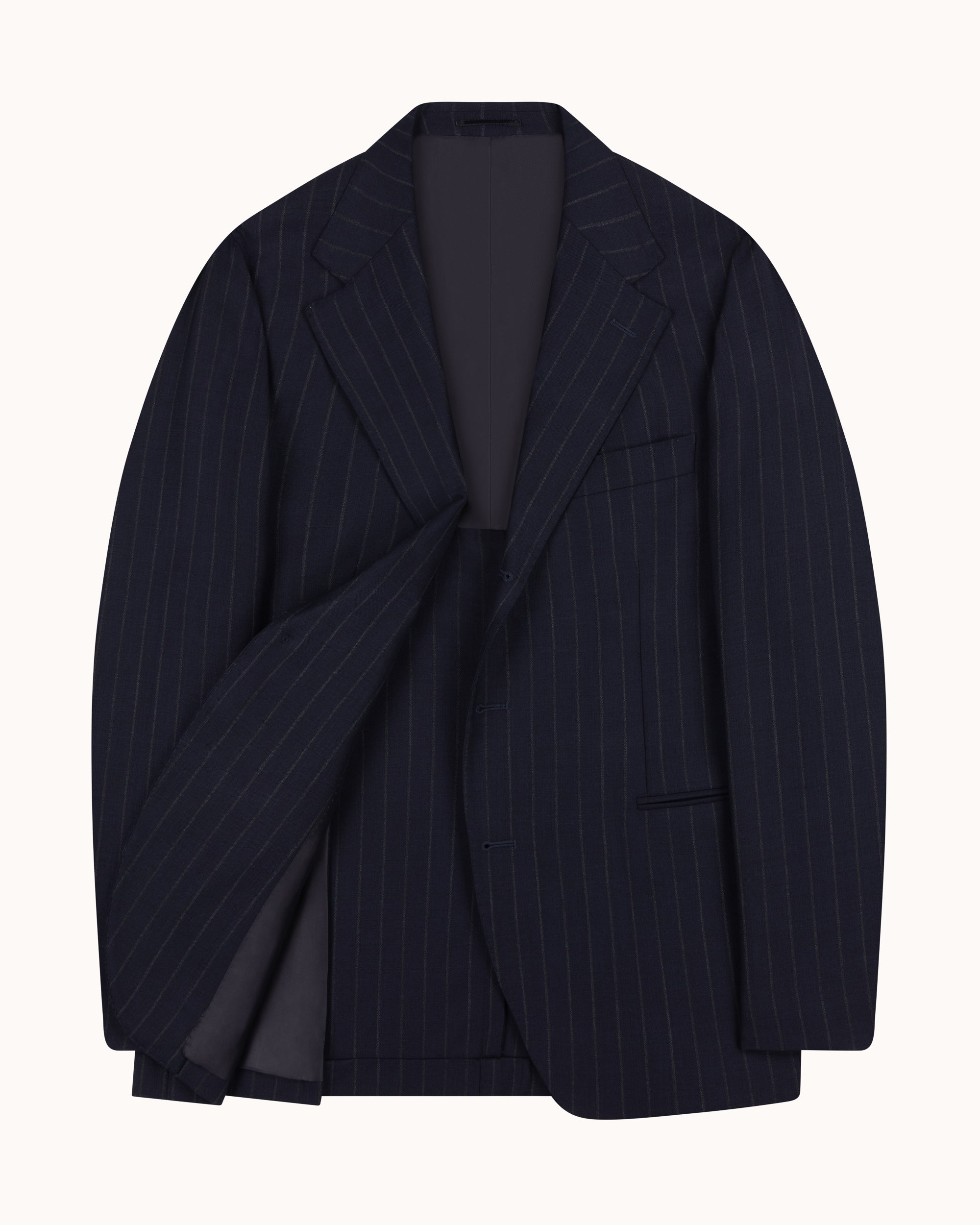 Sport Jacket - Navy Chalk Stripe Tropical Wool