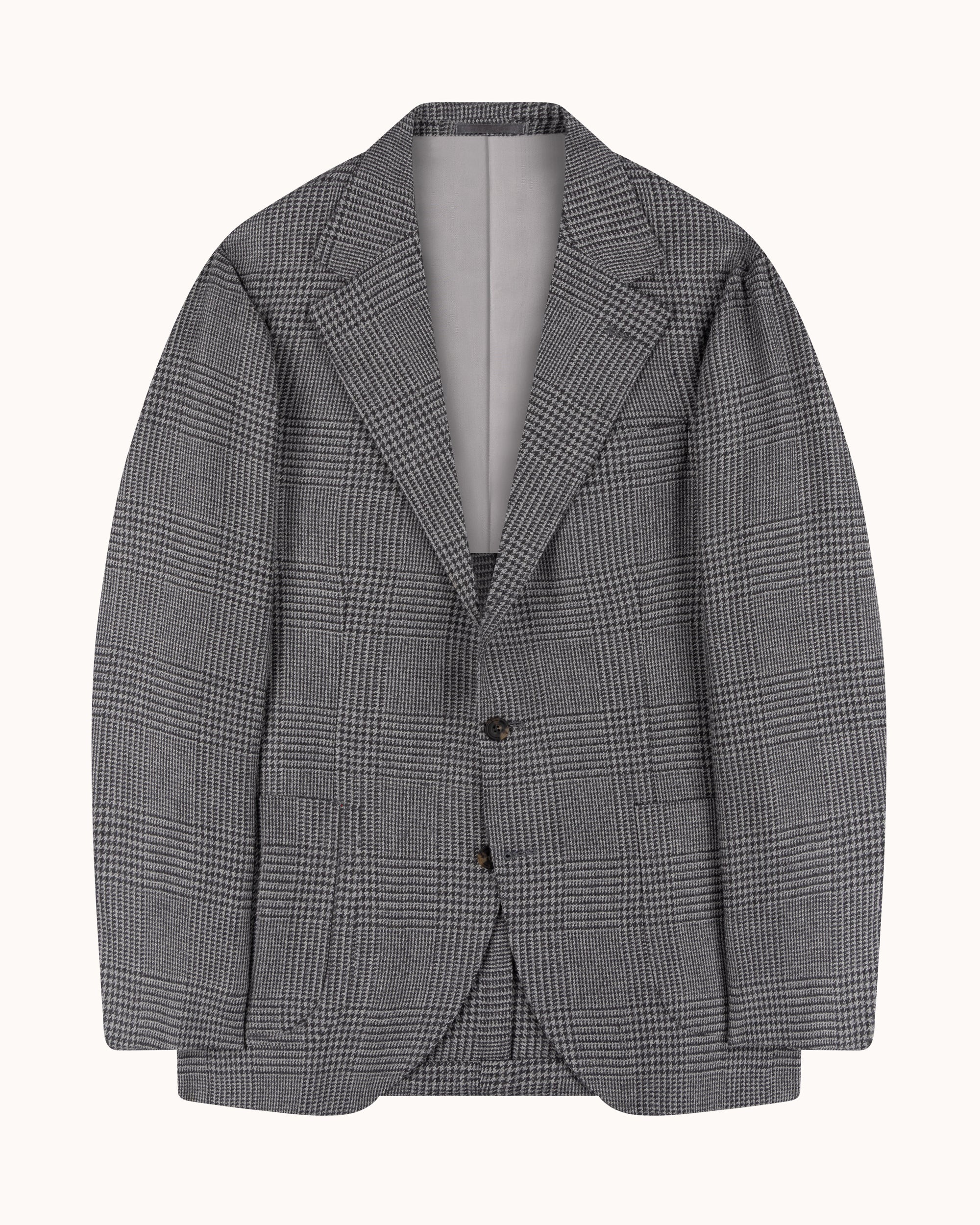 Sport Jacket - Grey Glen Check Wool Linen
