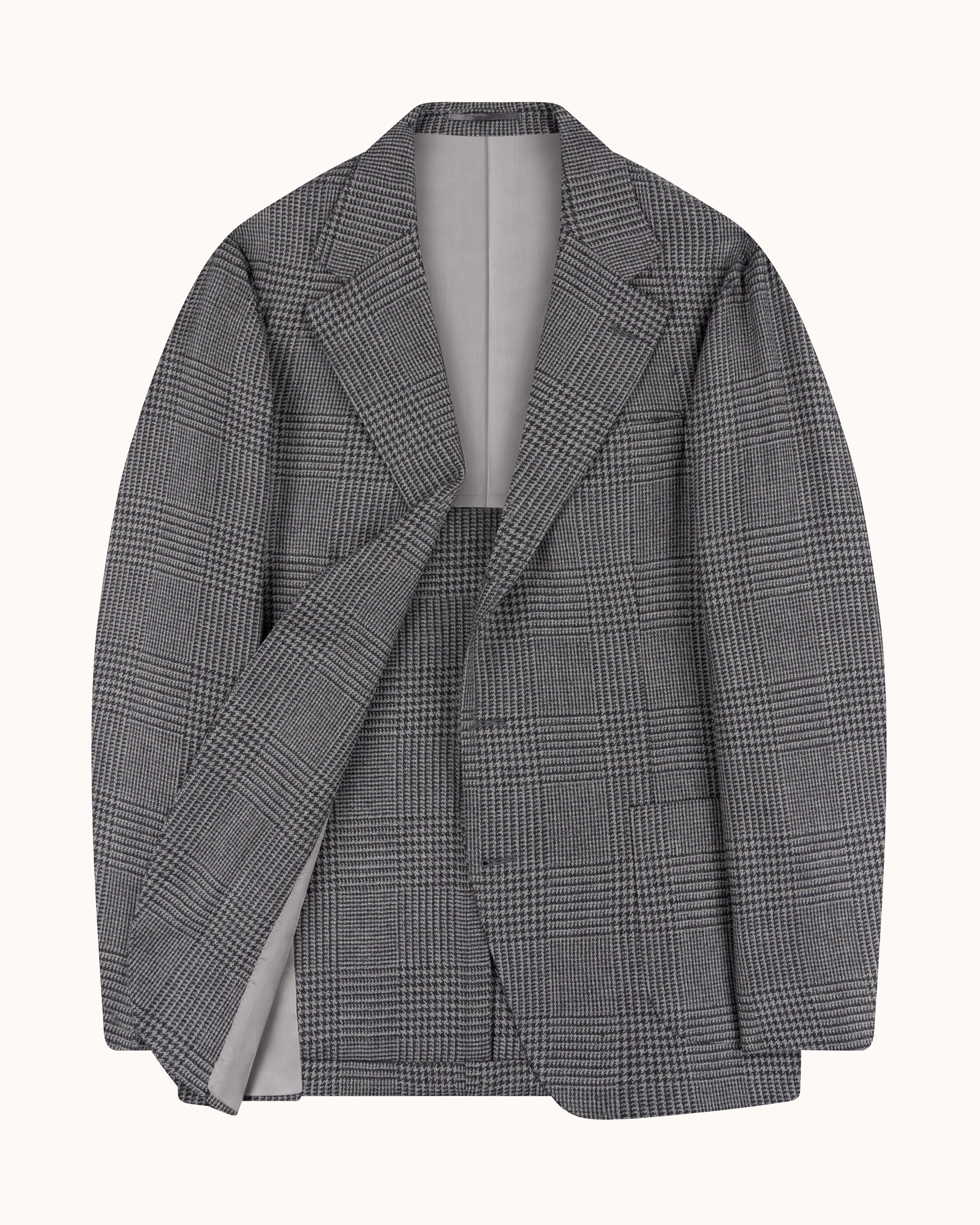 Sport Jacket - Grey Glen Check Wool Linen