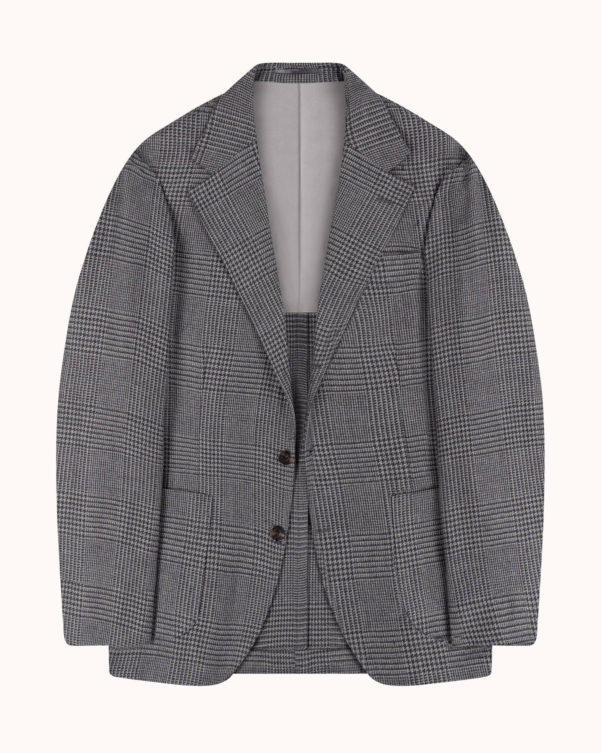 Sport Jacket - Grey Glen Check Wool Linen