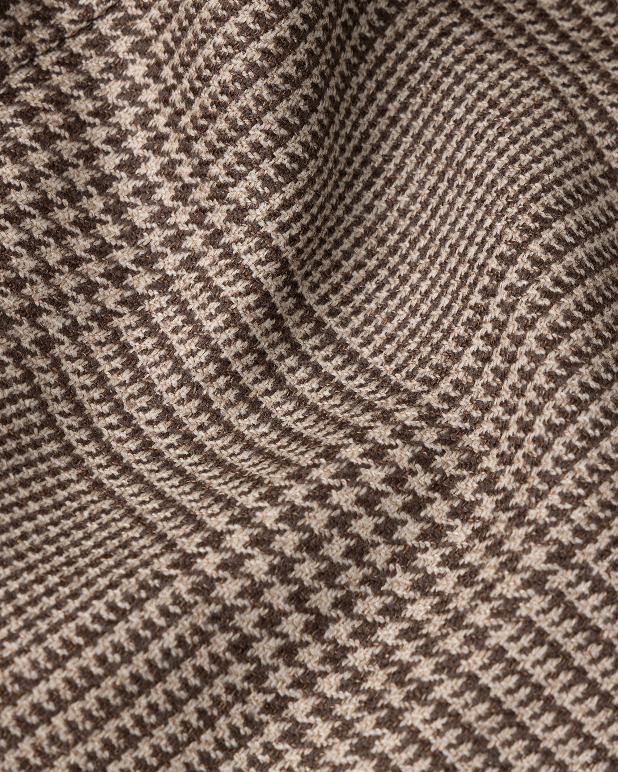 Sport Jacket - Beige Brown Glen Check Wool Linen