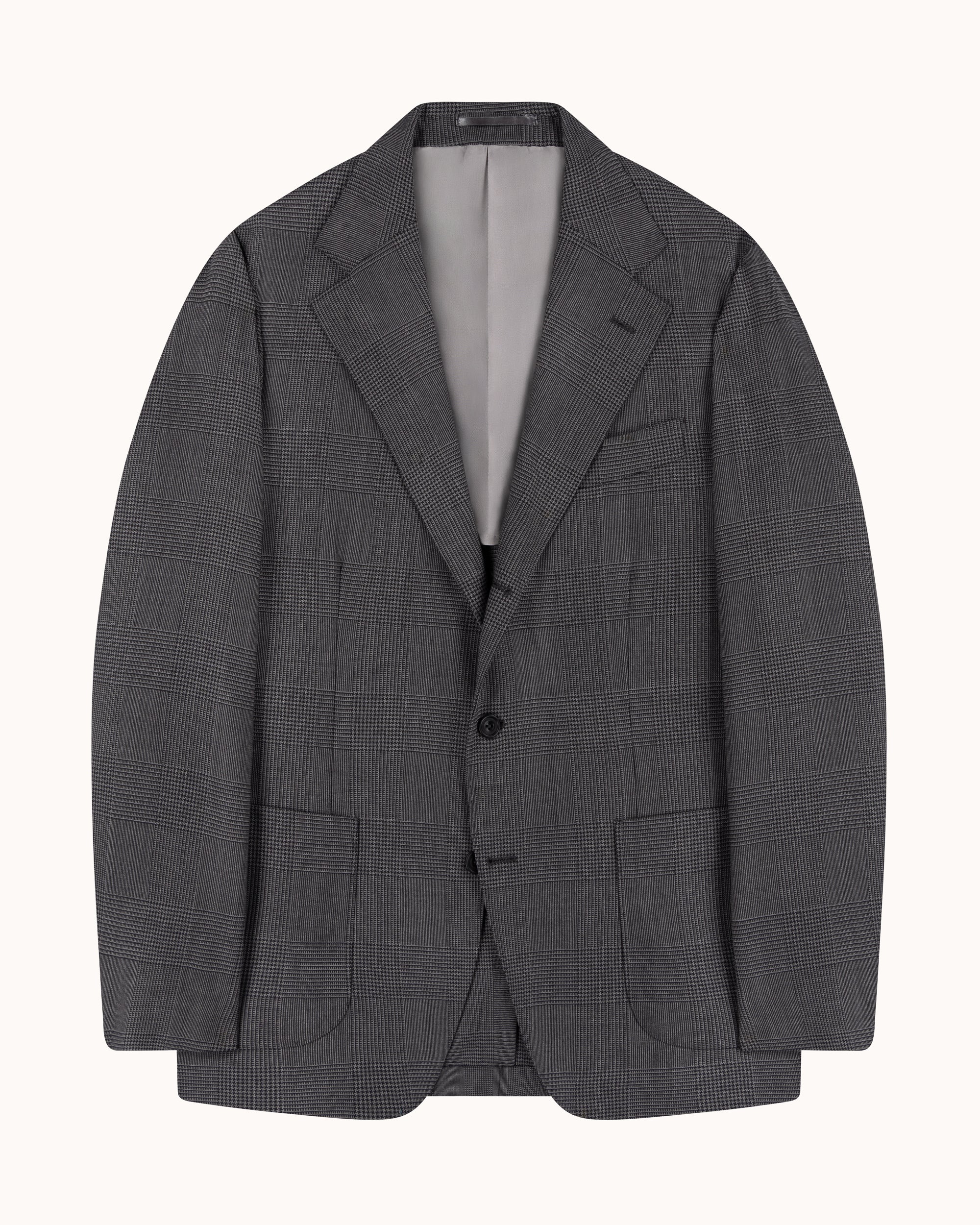 Sport Jacket - Grey Glen Check High Twist Merino Wool
