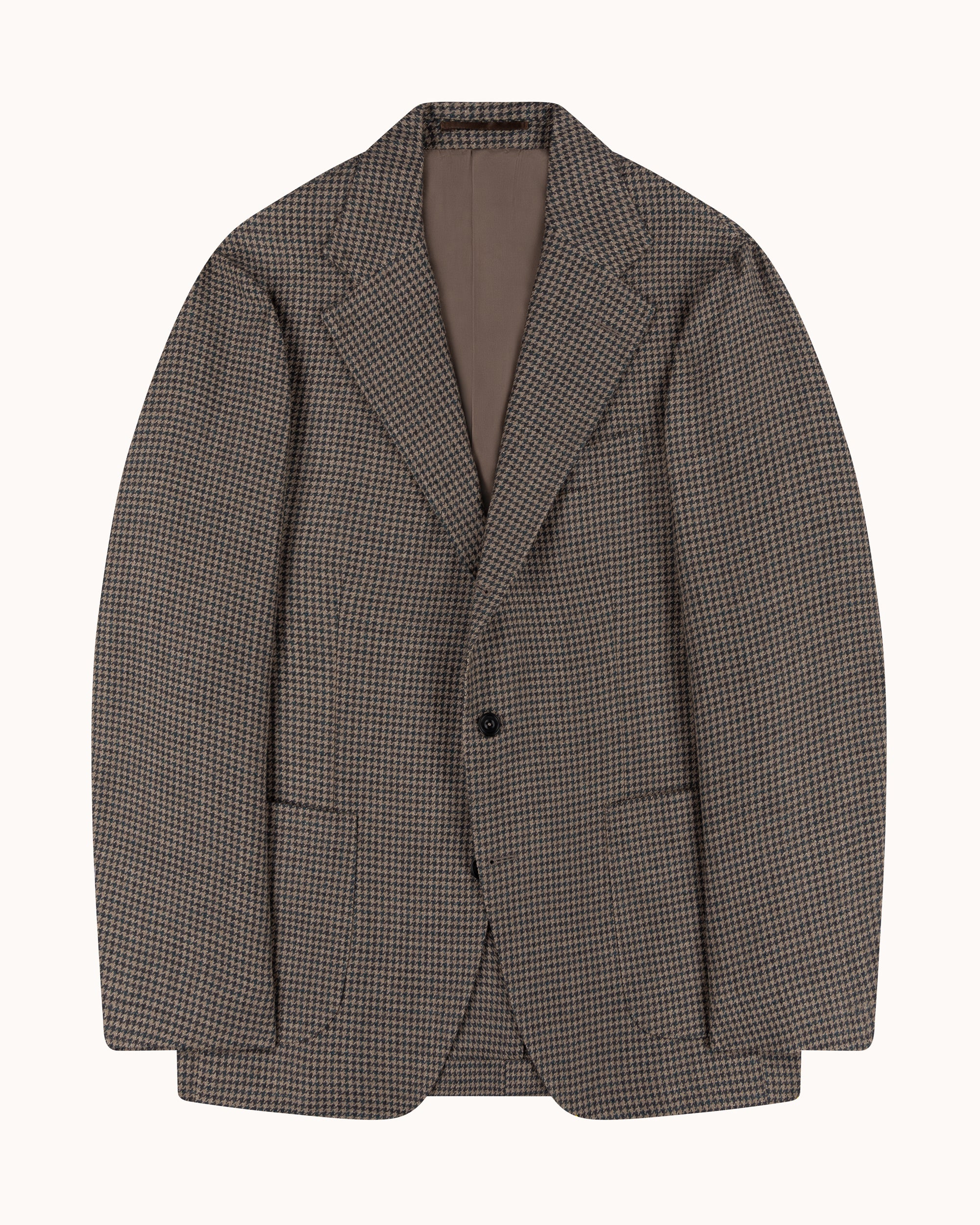 Sport Jacket - Truffle Houndstooth Wool Linen