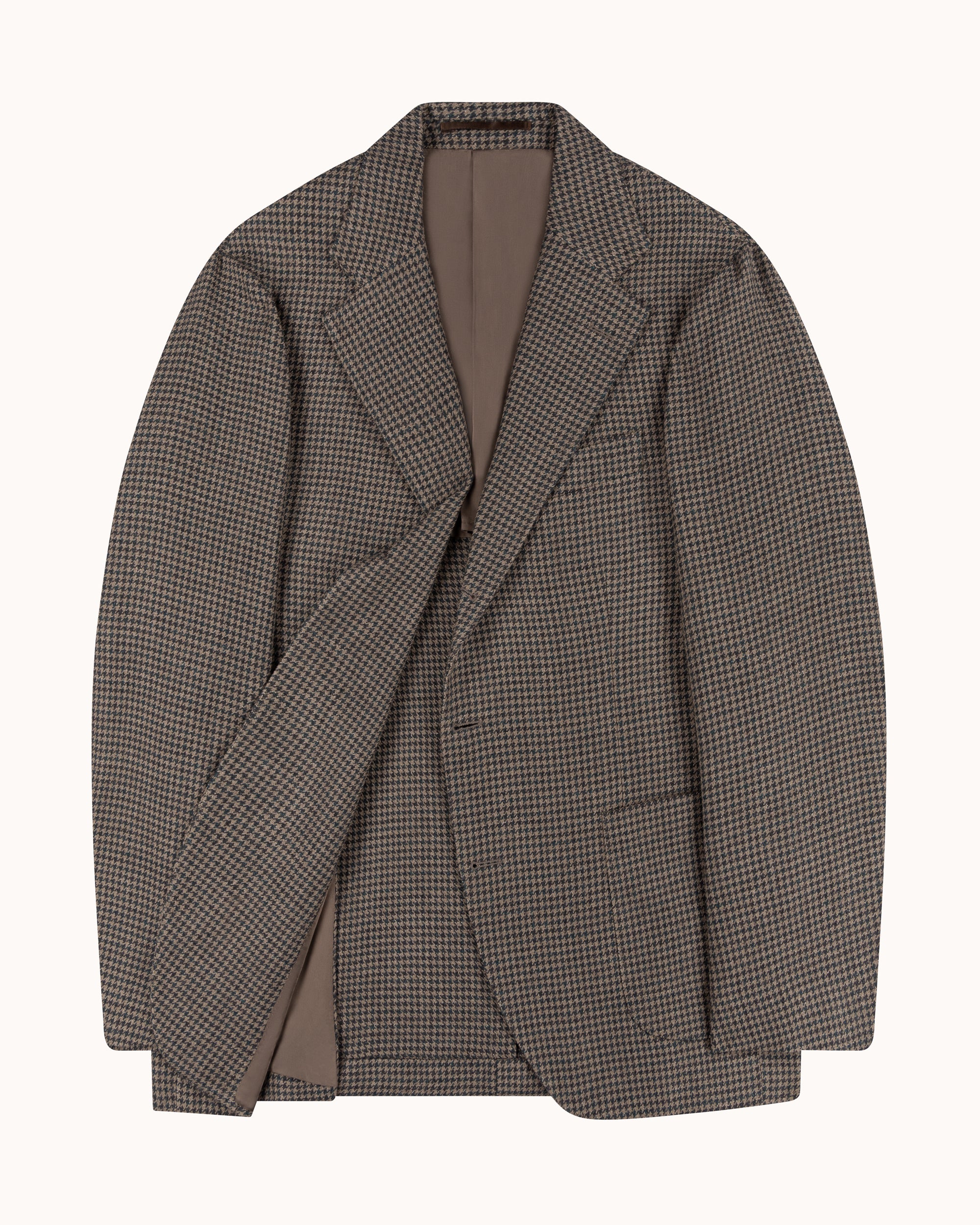 Sport Jacket - Truffle Houndstooth Wool Linen