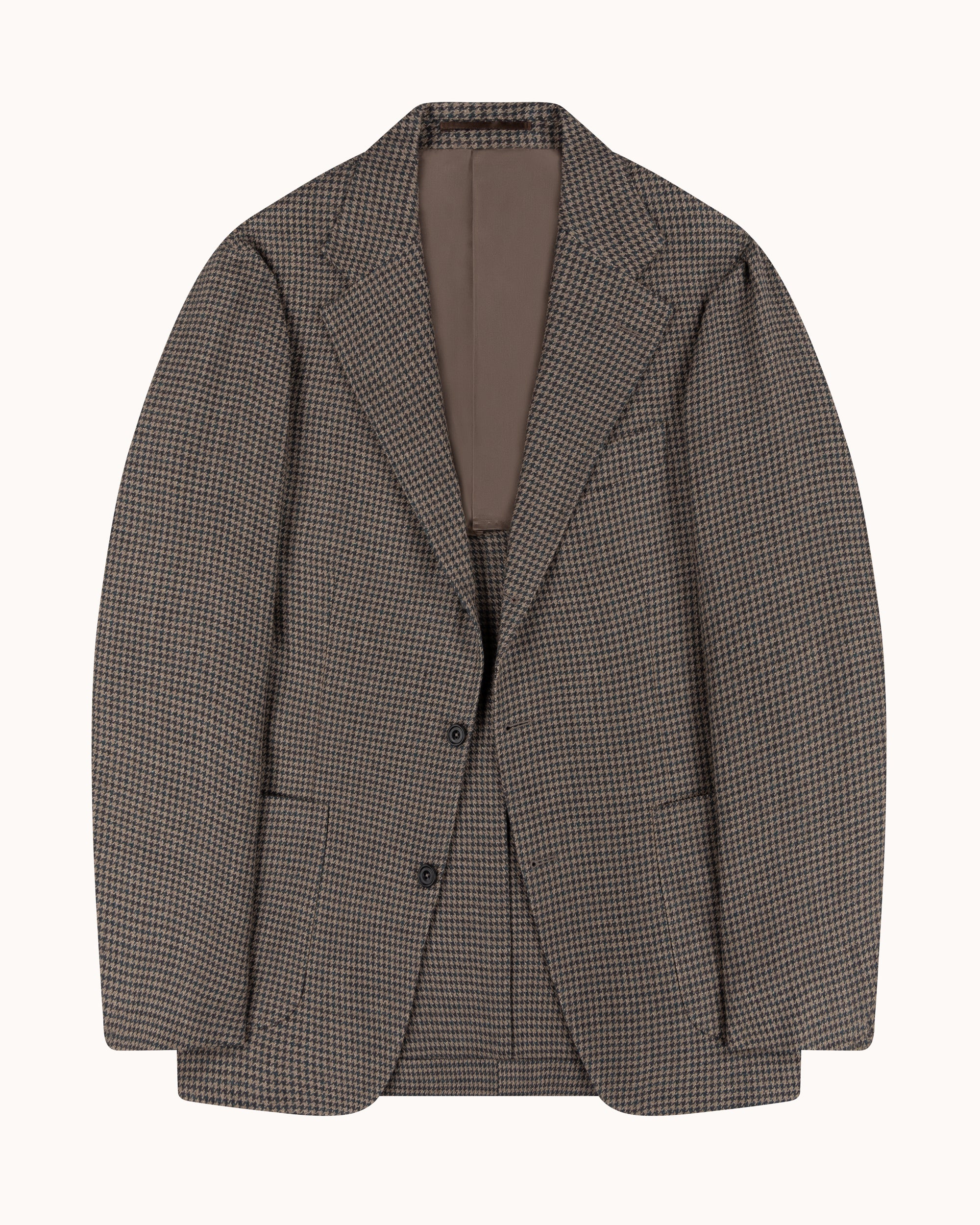 Sport Jacket - Truffle Houndstooth Wool Linen