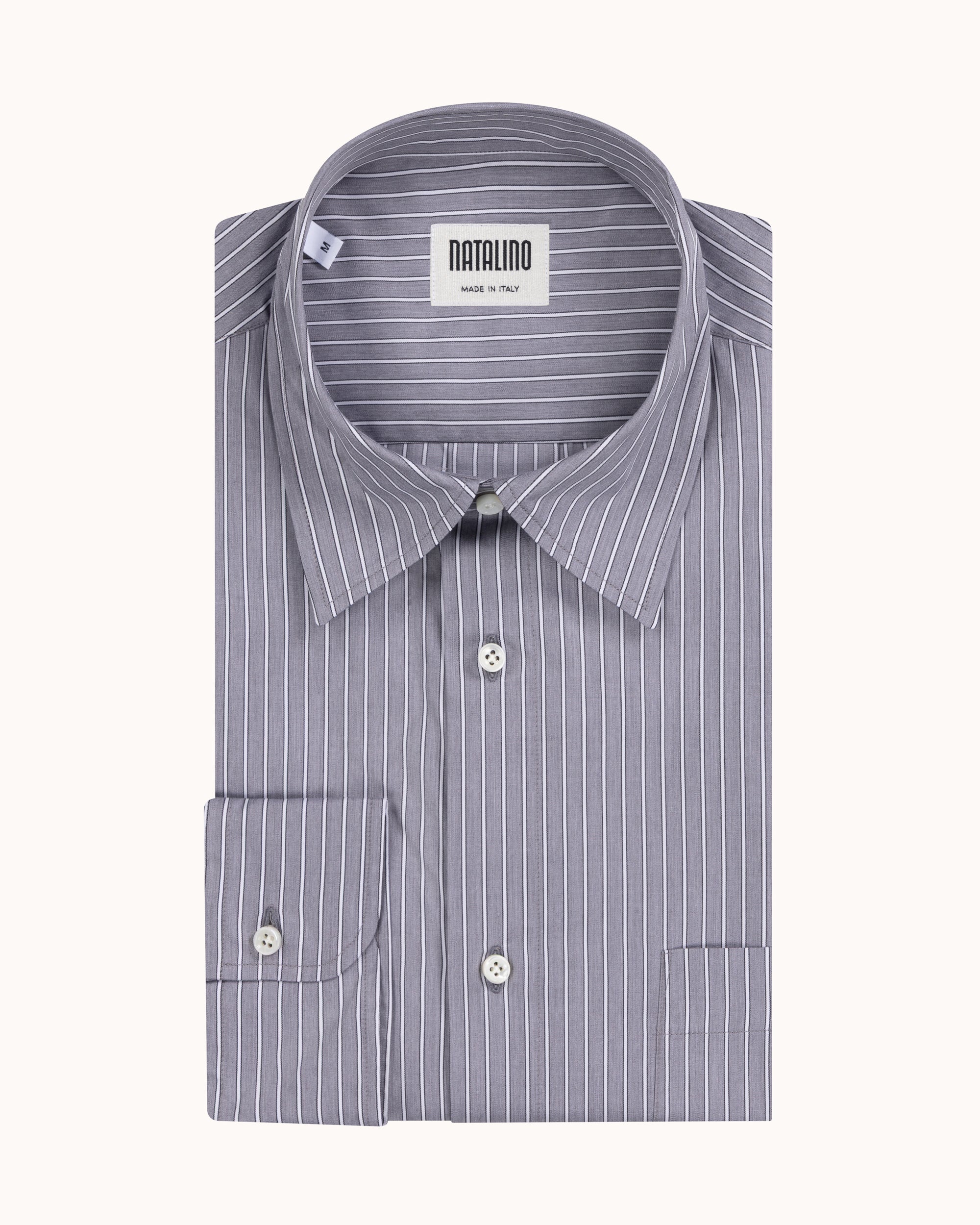 Off-Duty Shirt - Slate Grey Stripe Cotton Poplin