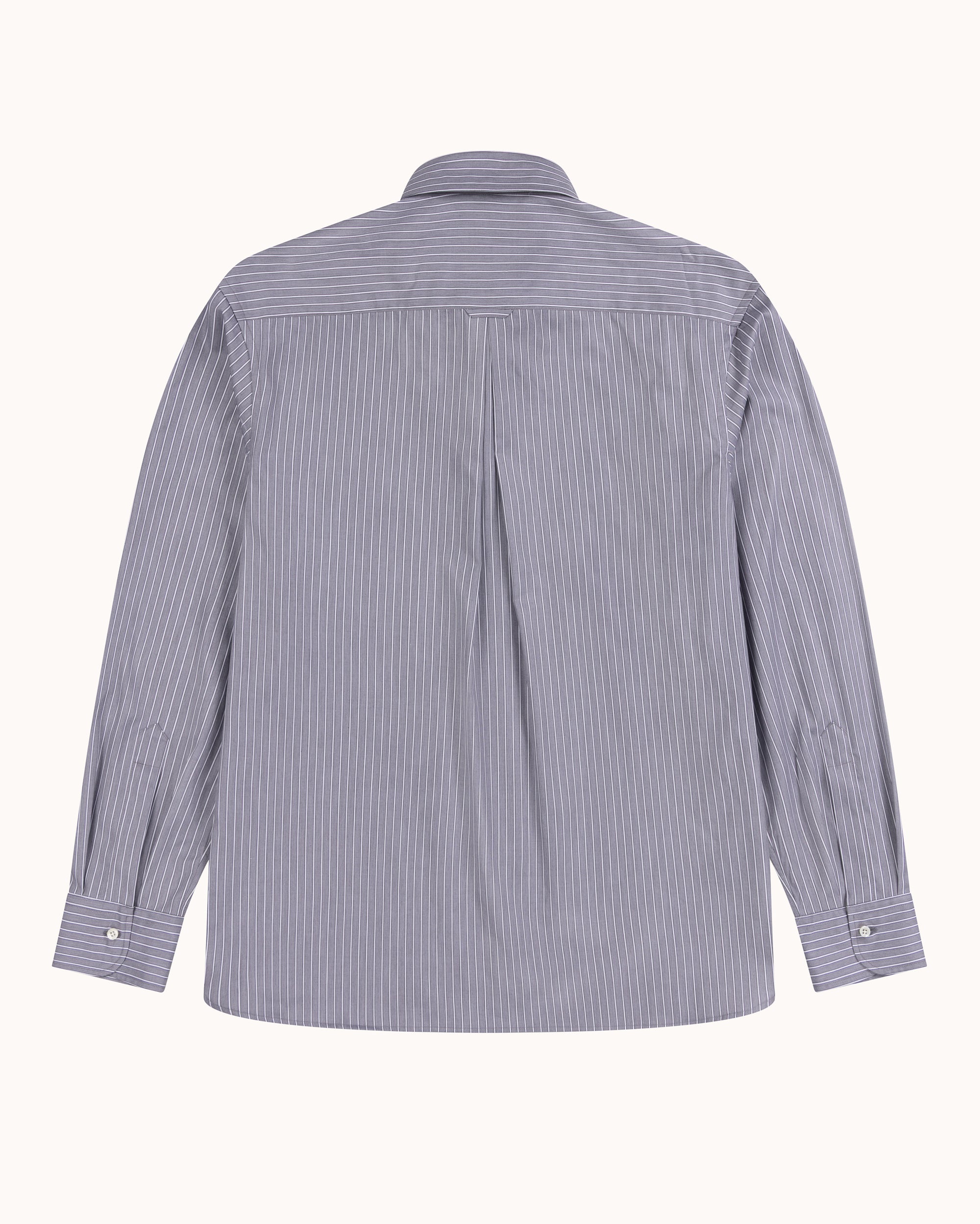 Off-Duty Shirt - Slate Grey Stripe Cotton Poplin