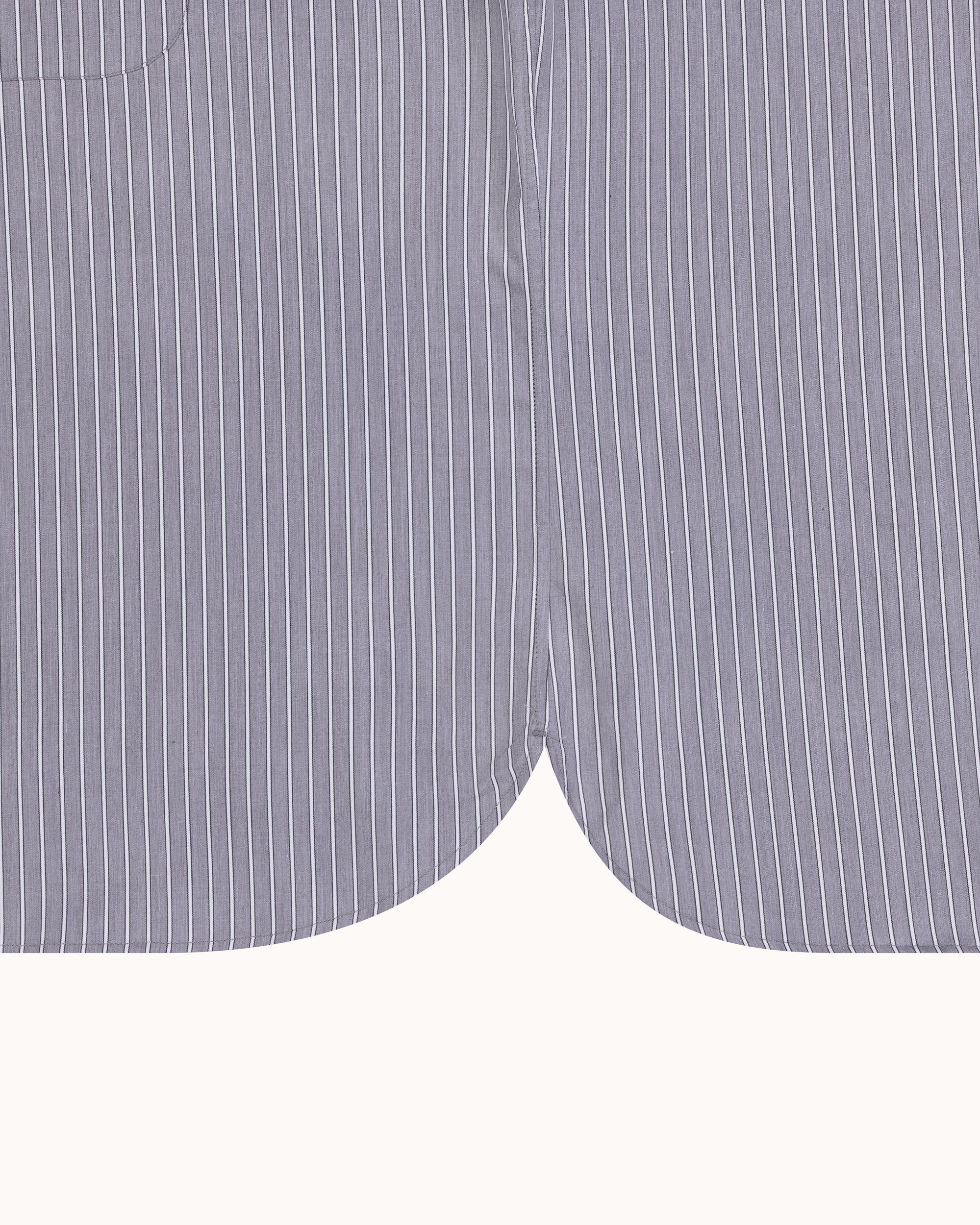 Off-Duty Shirt - Slate Grey Stripe Cotton Poplin