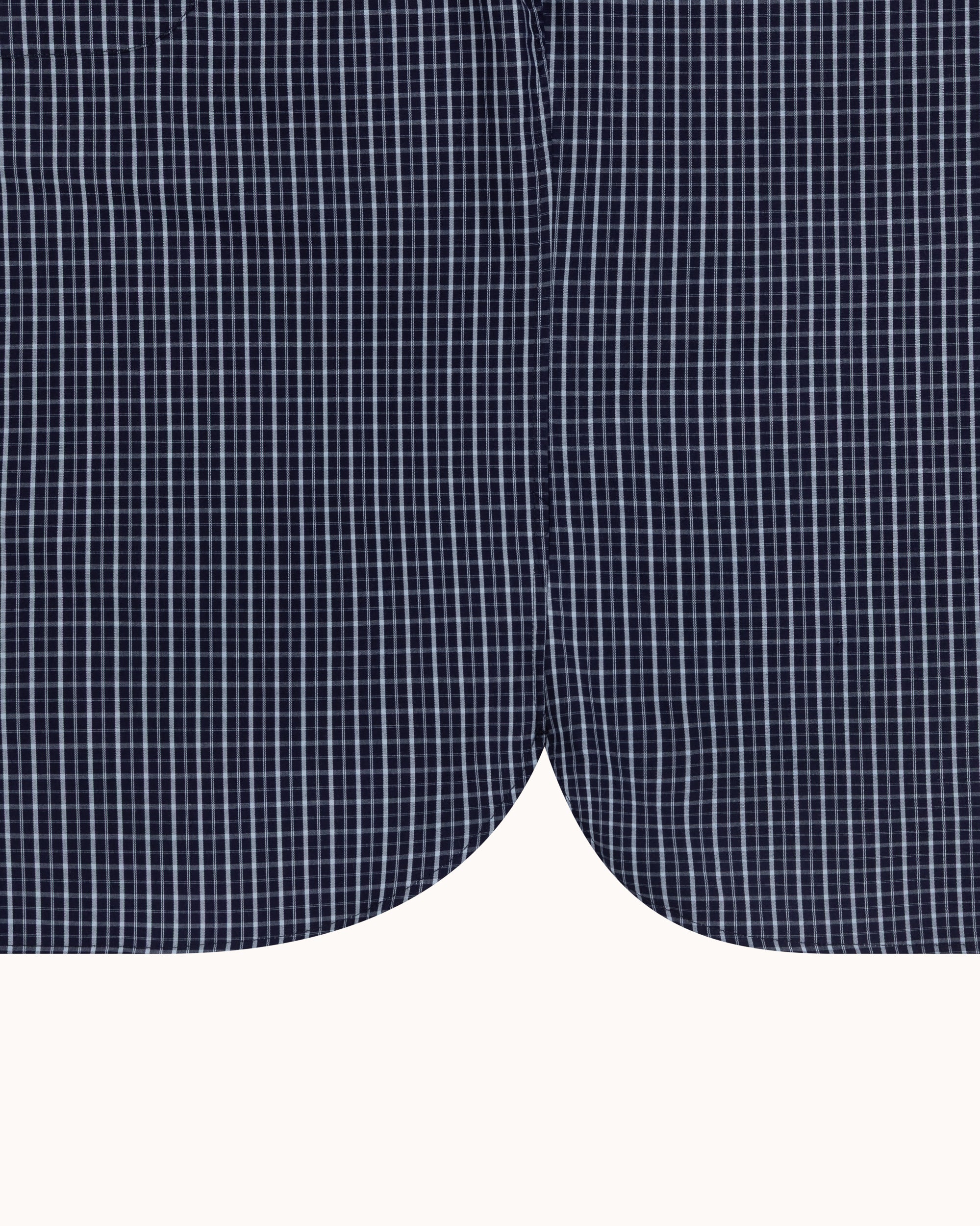 Off-Duty Shirt - Navy Sky Check Peached Cotton