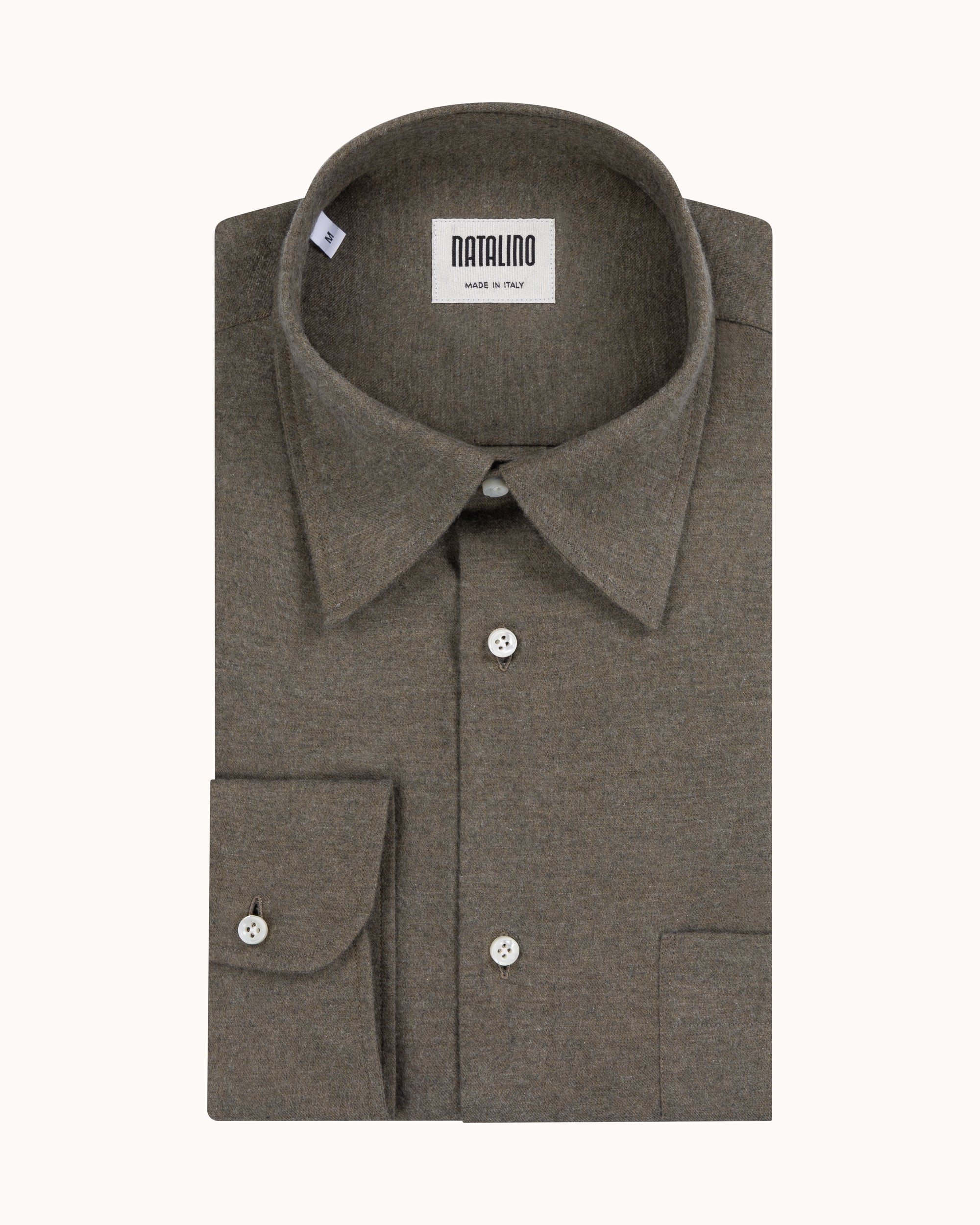 Off-Duty Shirt - Olive Grey Cotton Cashmere