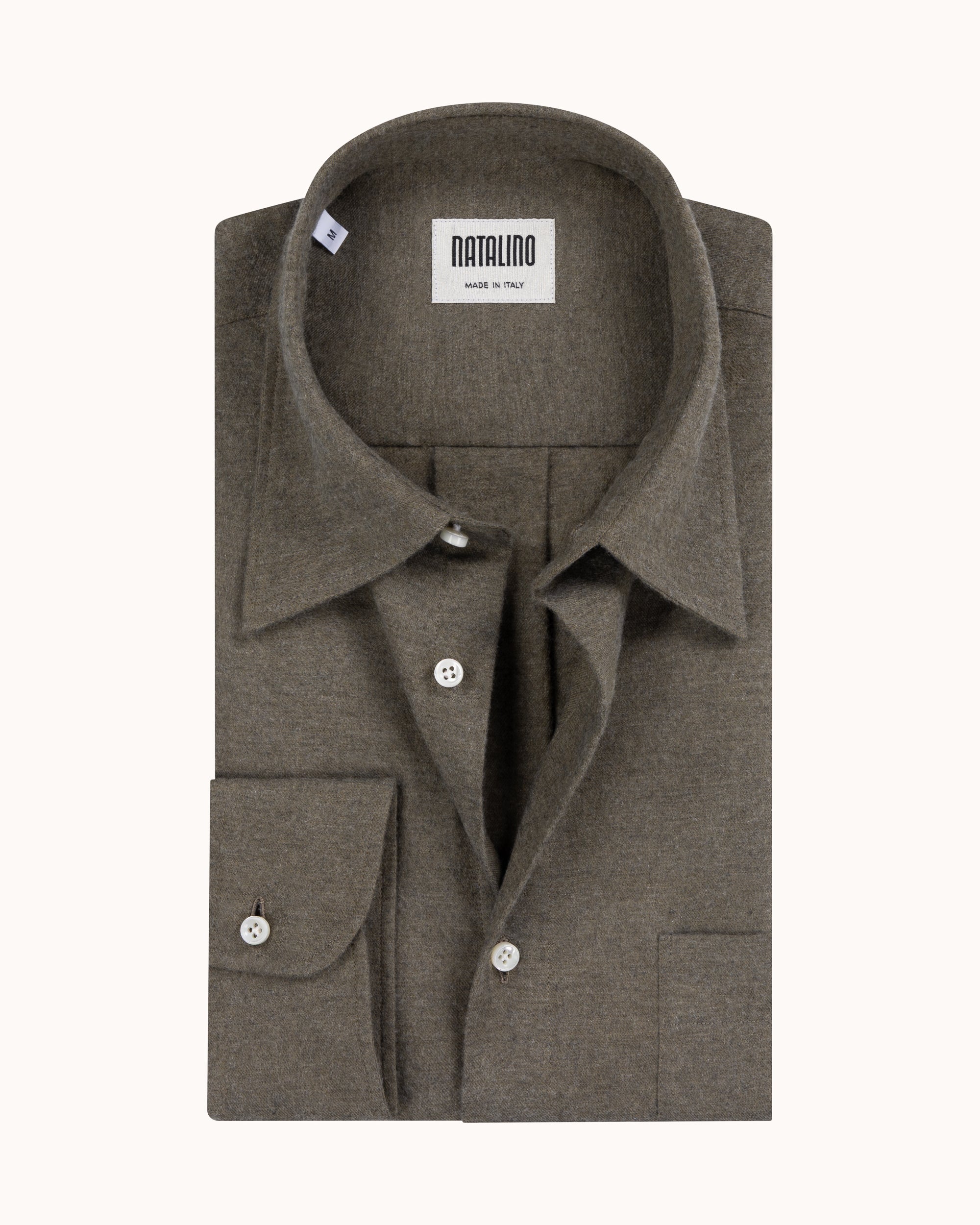 Off-Duty Shirt - Olive Grey Cotton Cashmere