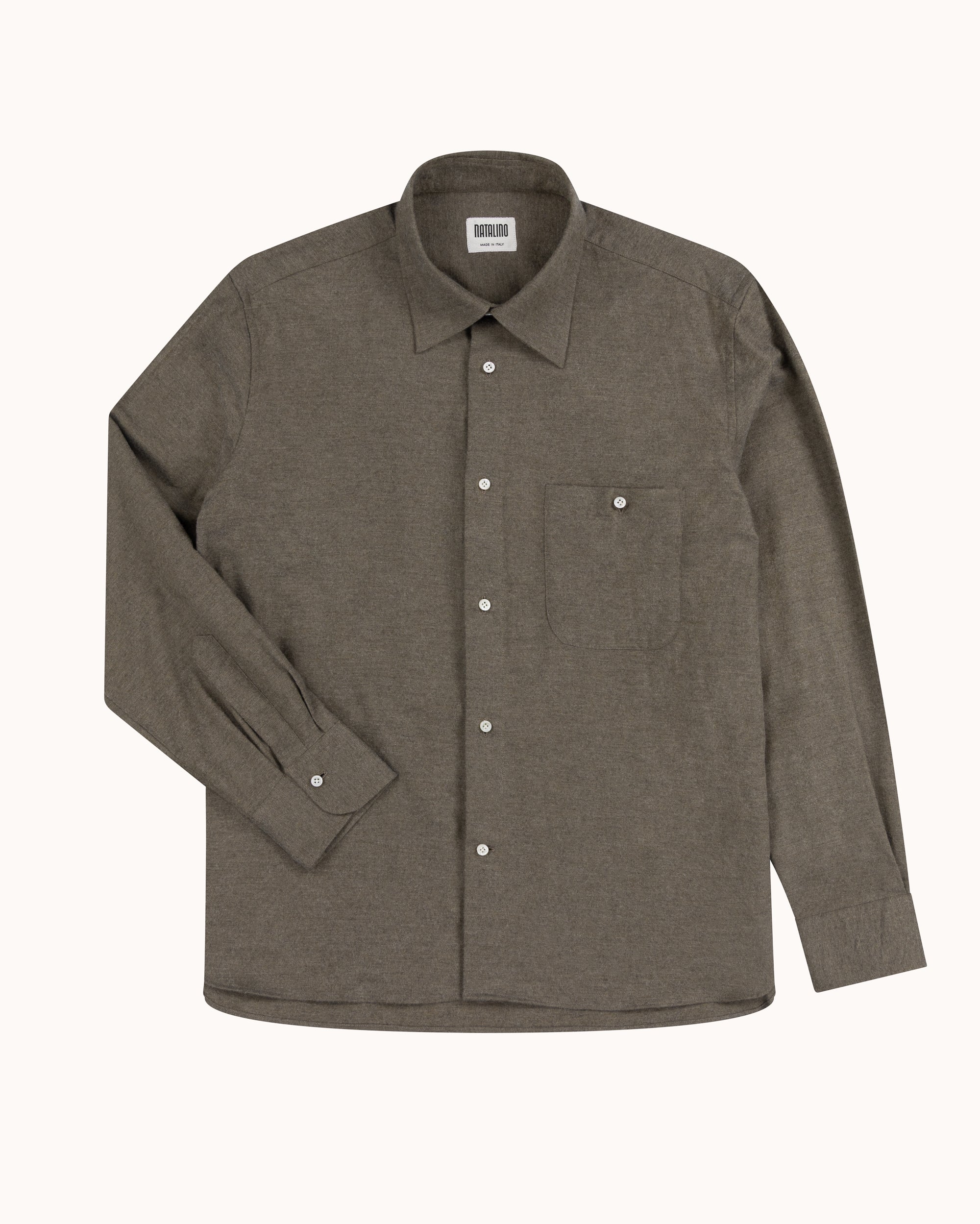 Off-Duty Shirt - Olive Grey Cotton Cashmere