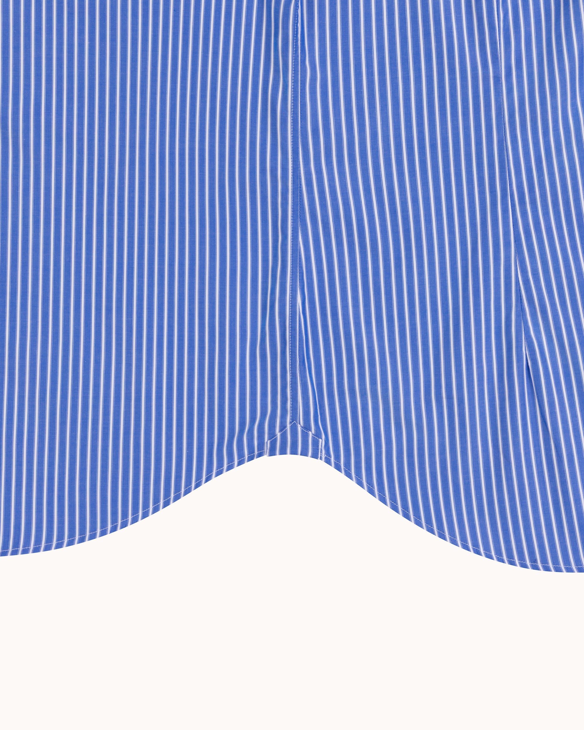 Point Collar Shirt - Blue Bengal Stripe Cotton Poplin
