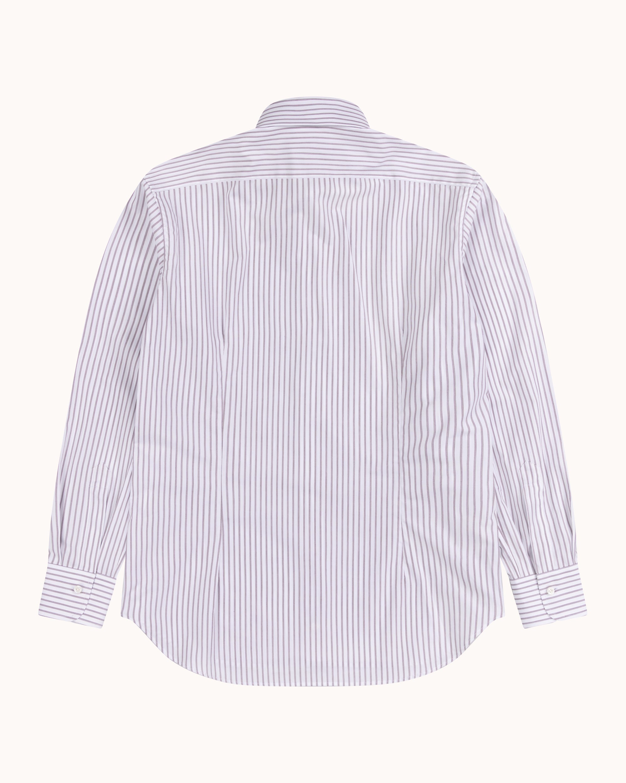 Point Collar Shirt - Claret Stripe Cotton Poplin
