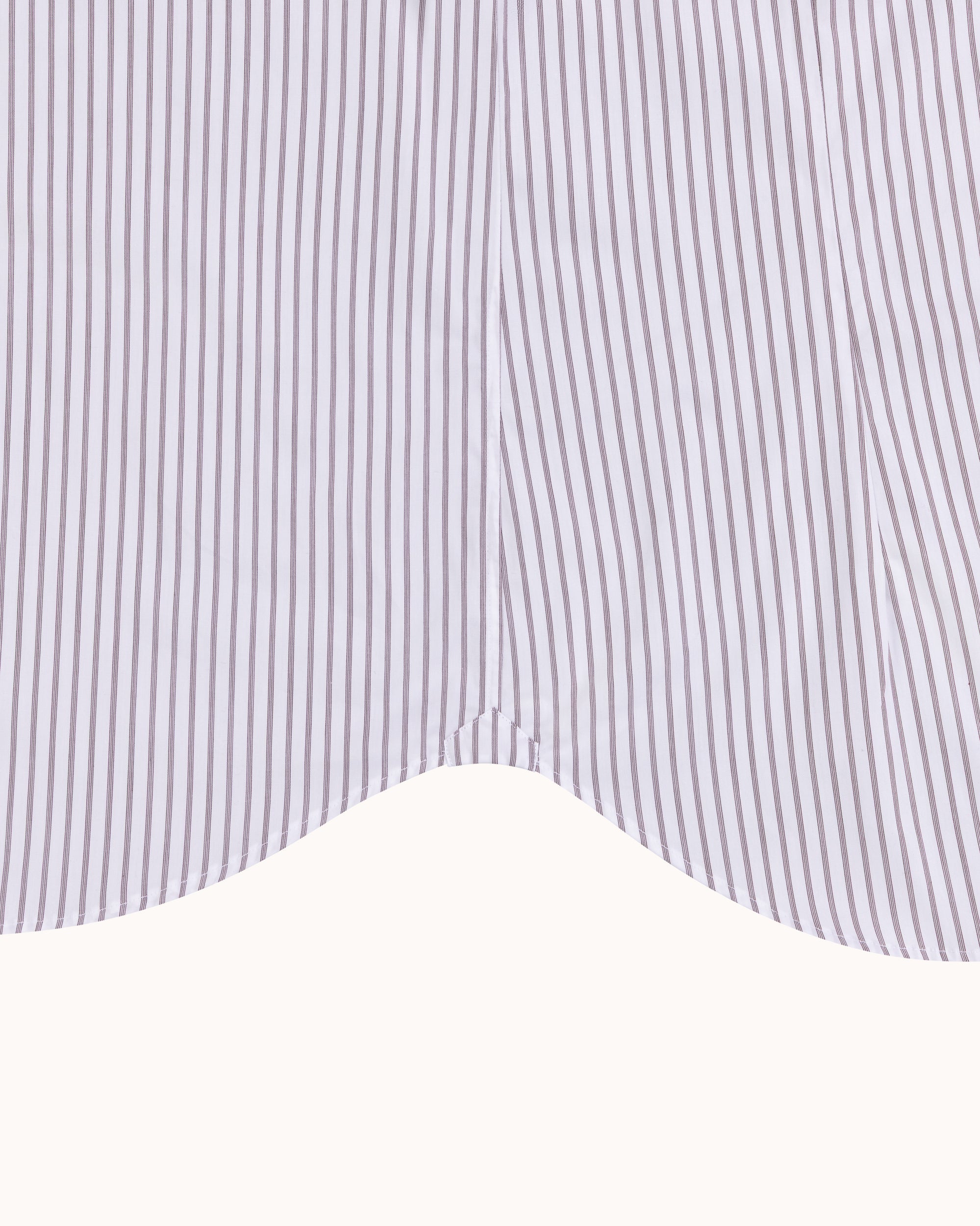 Point Collar Shirt - Claret Stripe Cotton Poplin