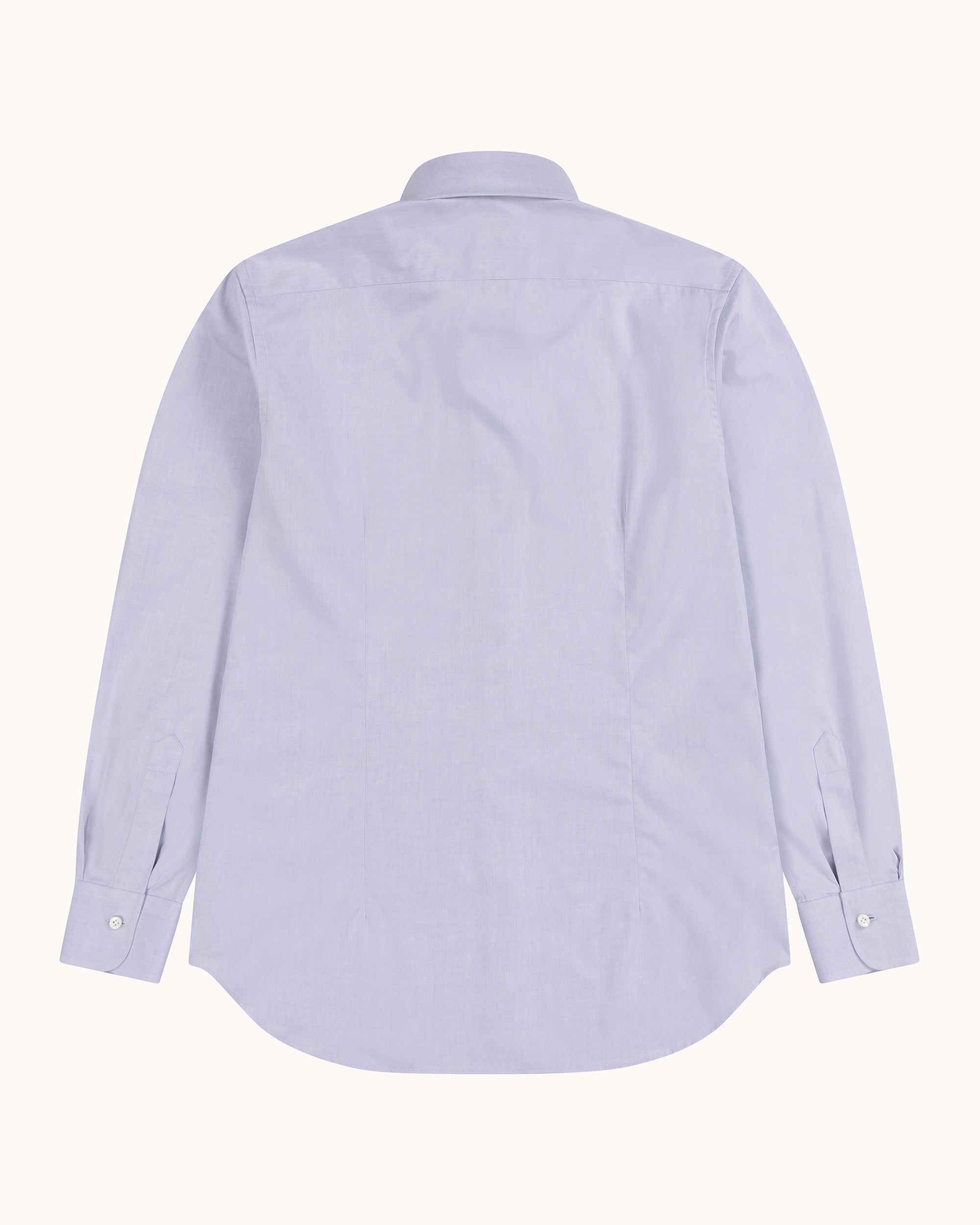 Point Collar Shirt - Light Grey Cotton Poplin