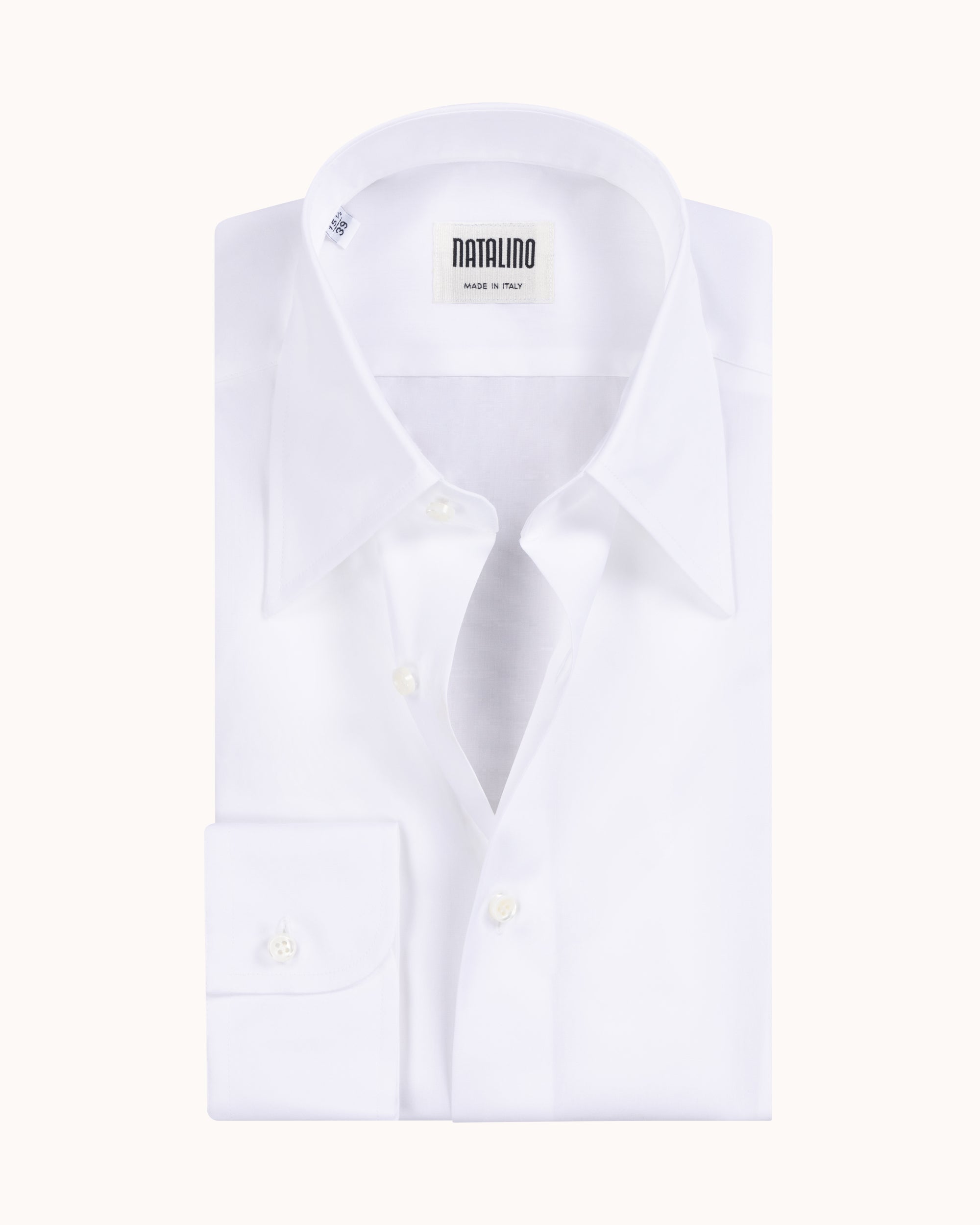 Point Collar Shirt - White Cotton Poplin