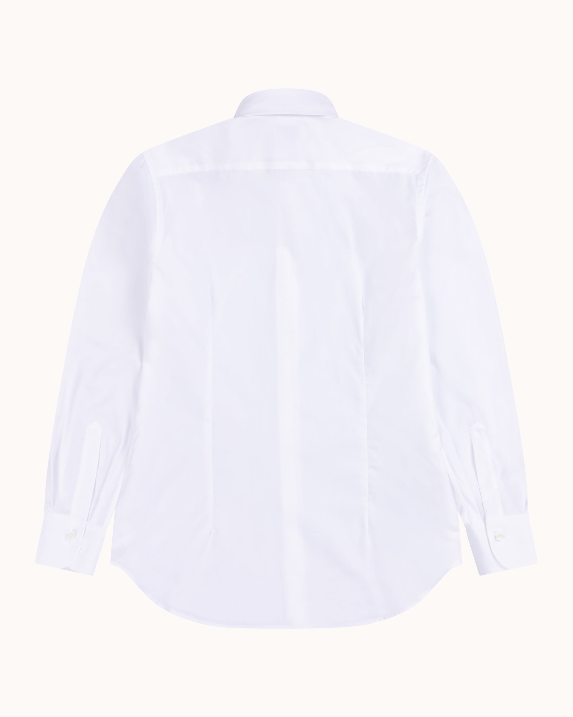 Point Collar Shirt - White Cotton Poplin