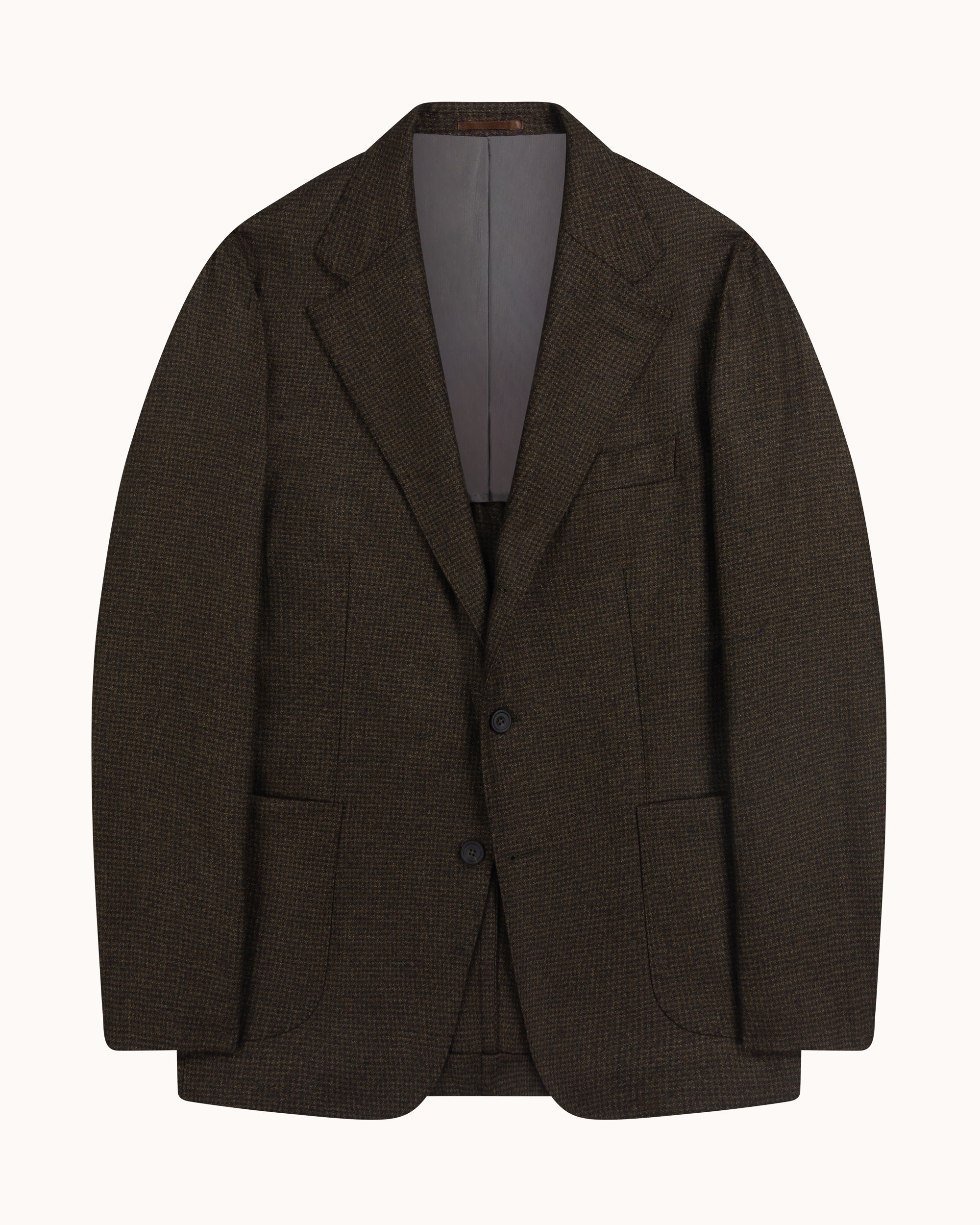 Sport Jacket - Dark Olive Houndstooth Wool