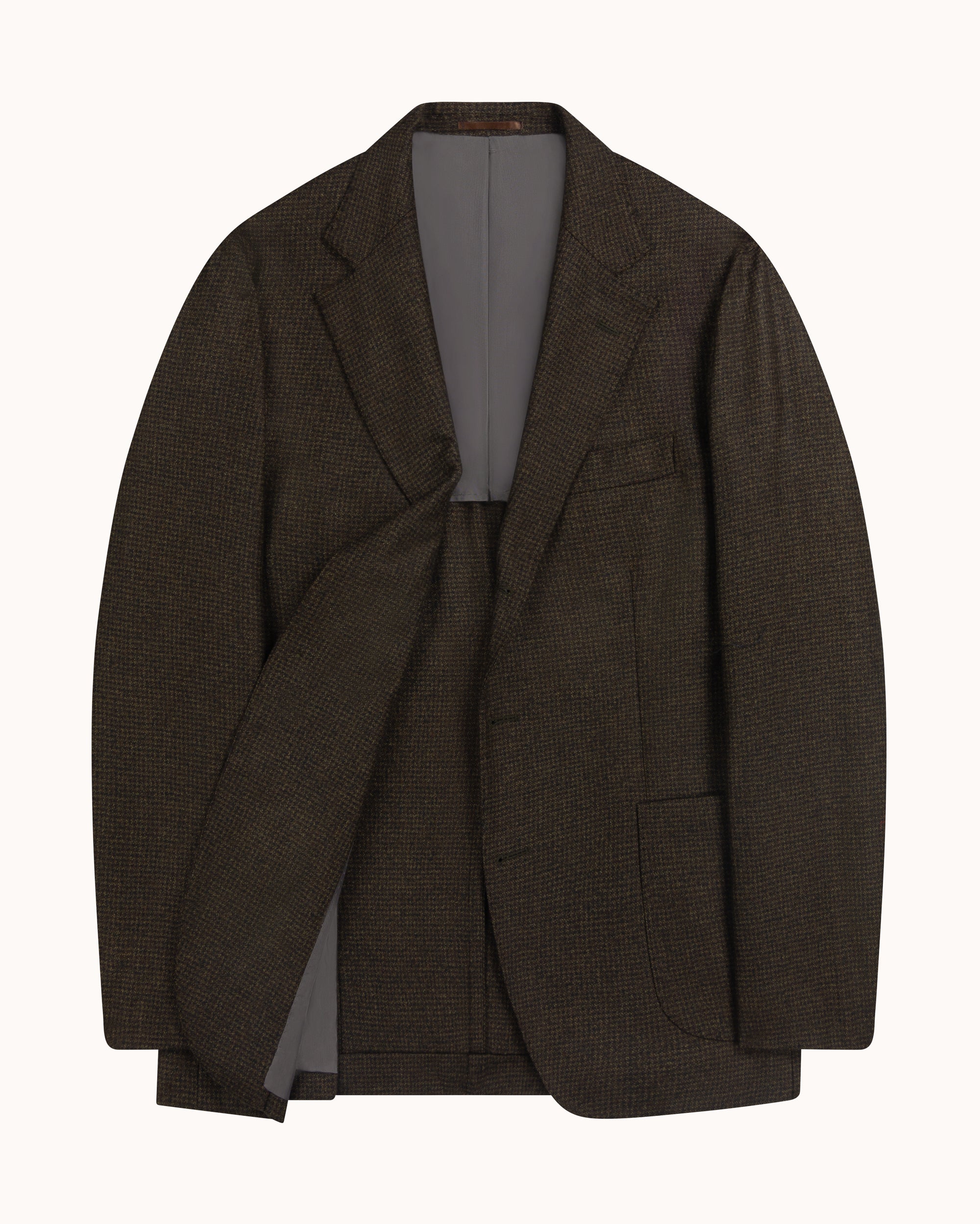 Sport Jacket - Dark Olive Houndstooth Wool