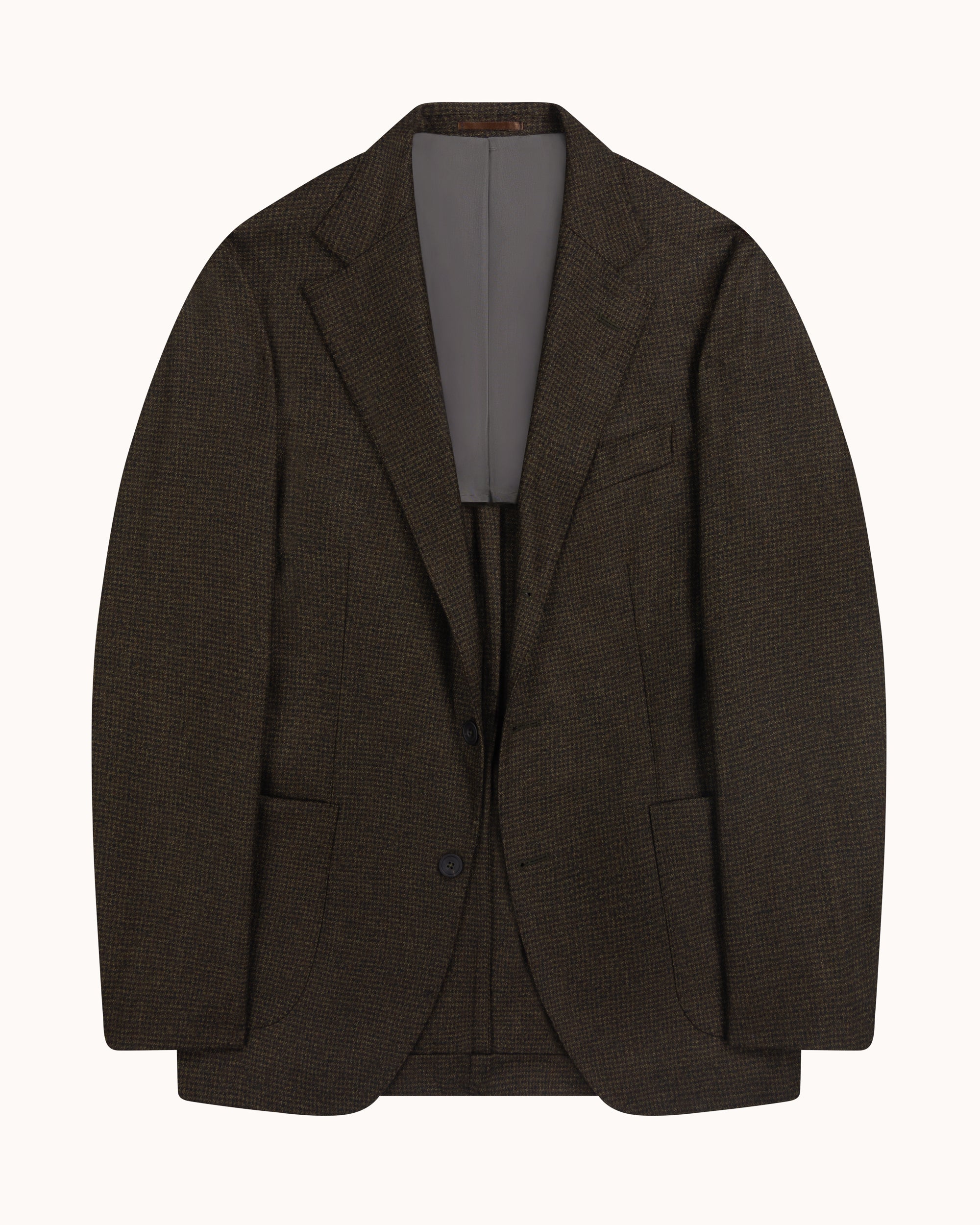 Sport Jacket - Dark Olive Houndstooth Wool