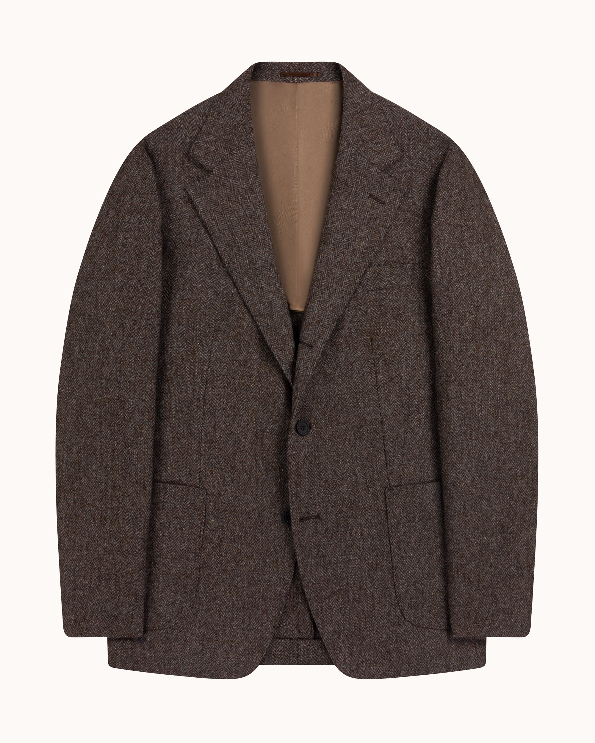 Sport Jacket - Mole Brown Herringbone Wool Tweed
