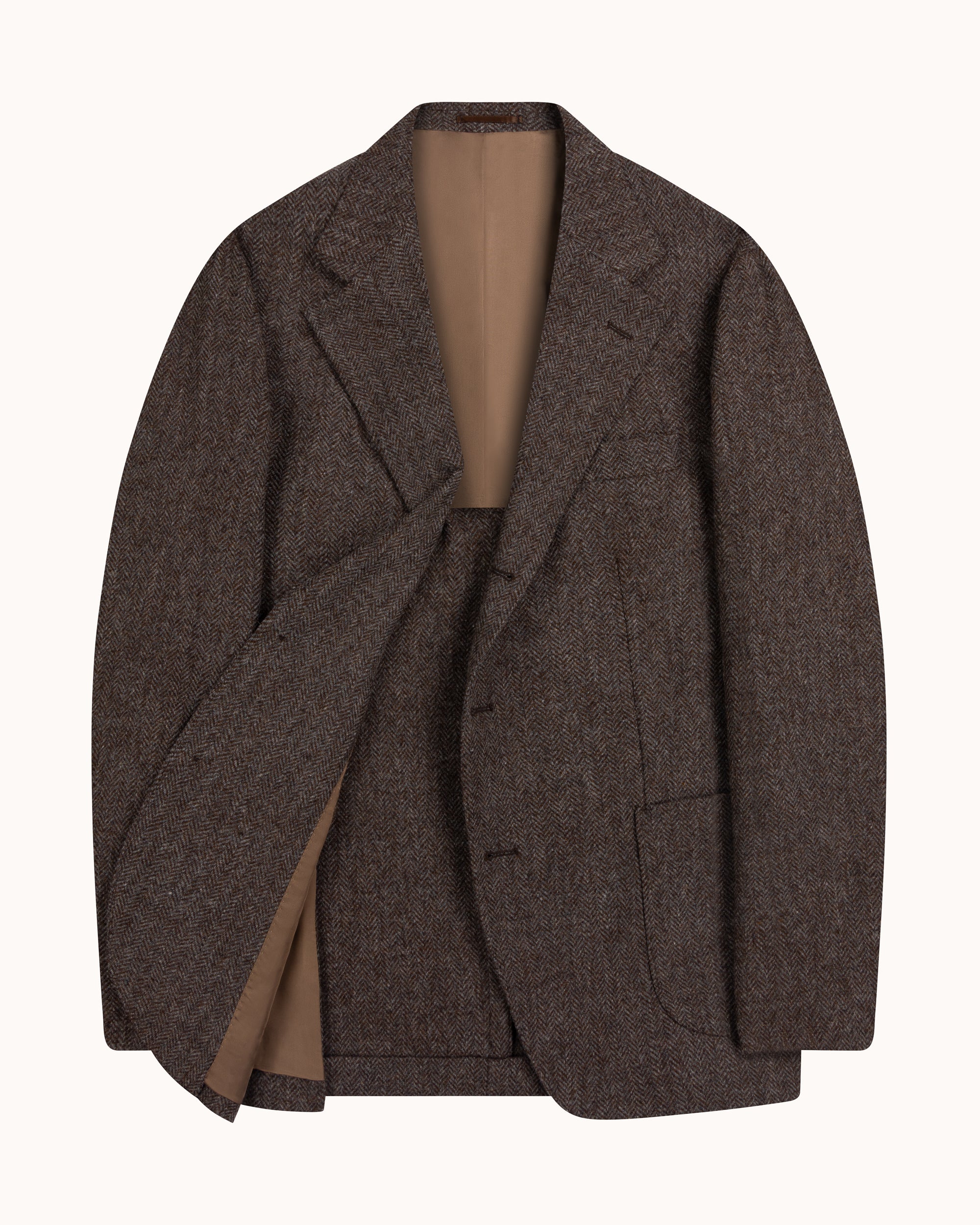 Sport Jacket - Mole Brown Herringbone Wool Tweed