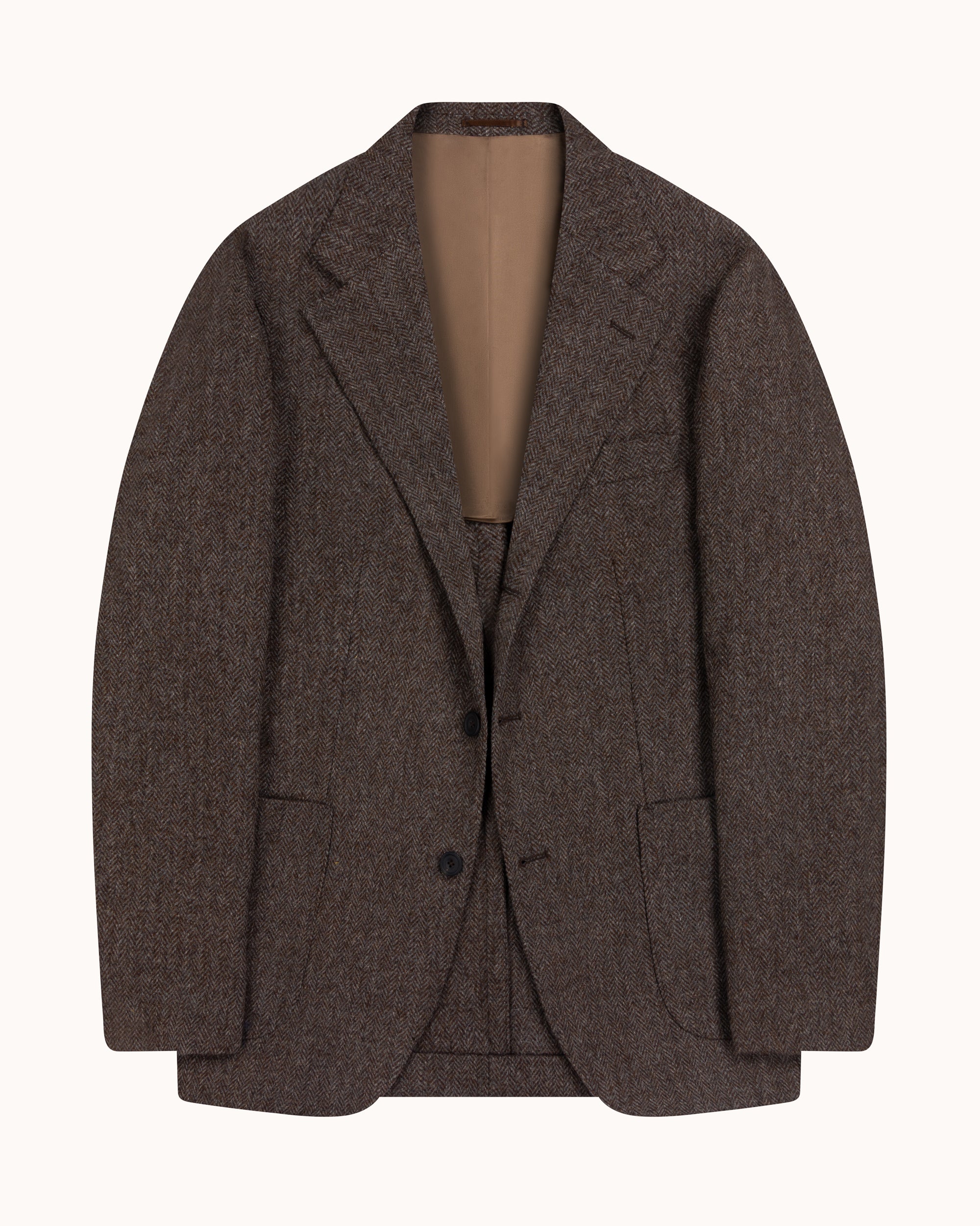 Sport Jacket - Mole Brown Herringbone Wool Tweed