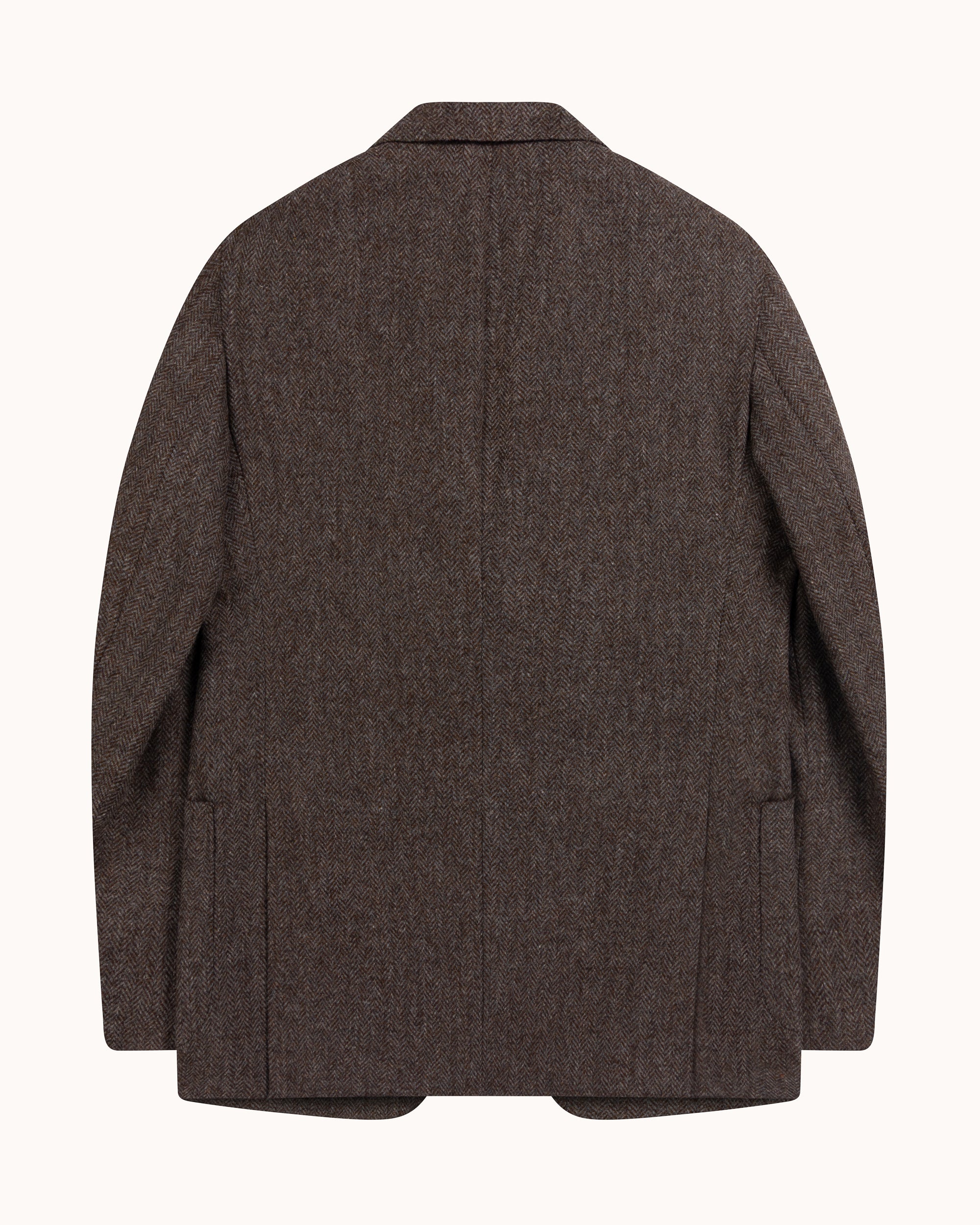 Sport Jacket - Mole Brown Herringbone Wool Tweed
