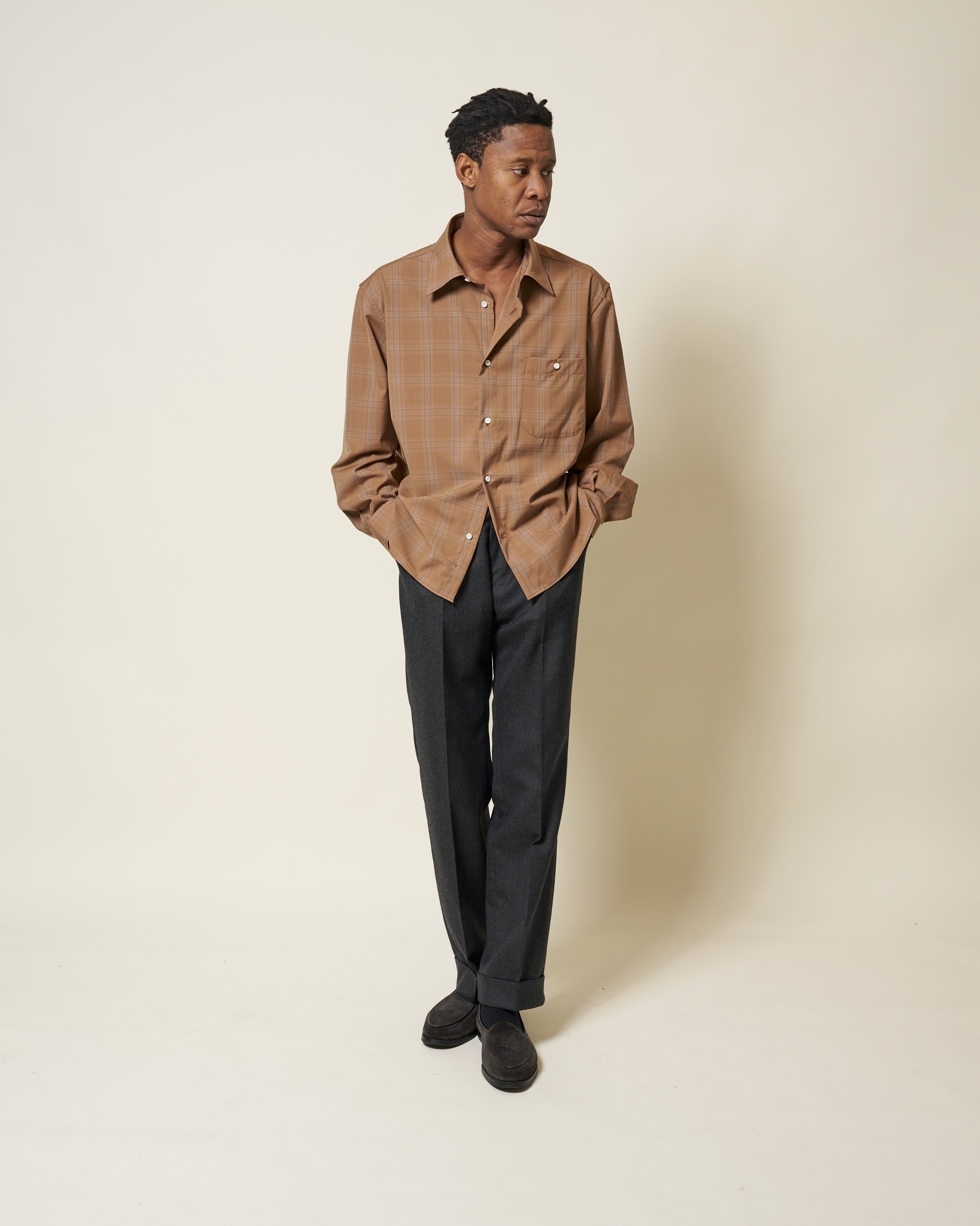 Off-Duty Shirt - Tobacco Check Wool