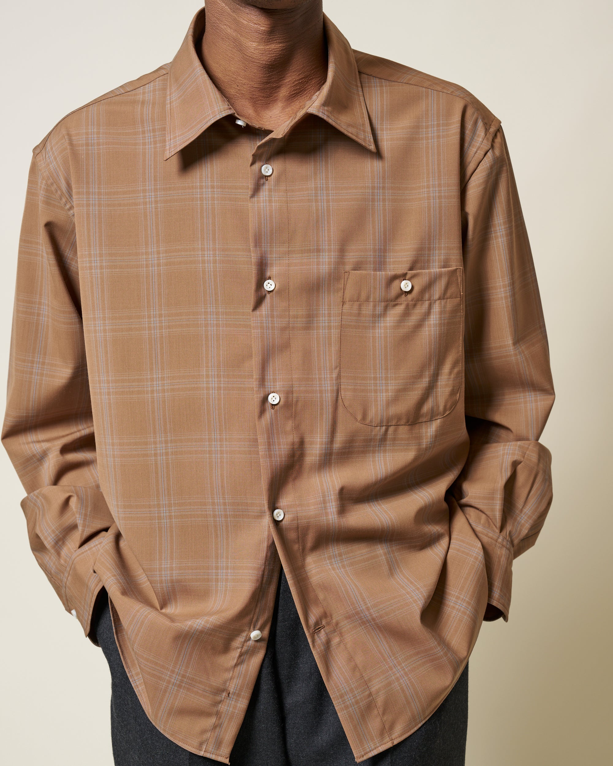 Off-Duty Shirt - Tobacco Check Wool